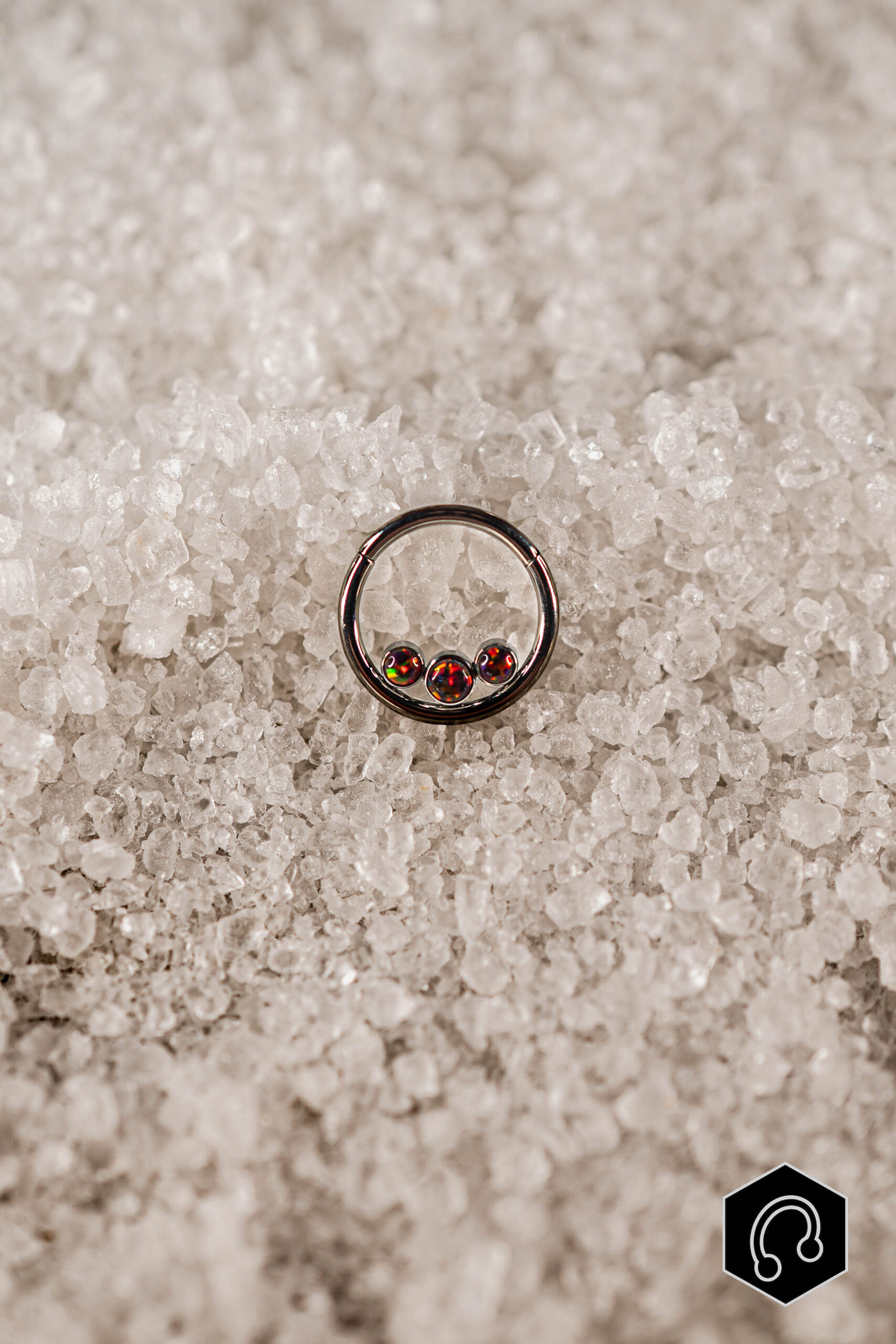 Anneau Clicker Titane MultiCherry Opales