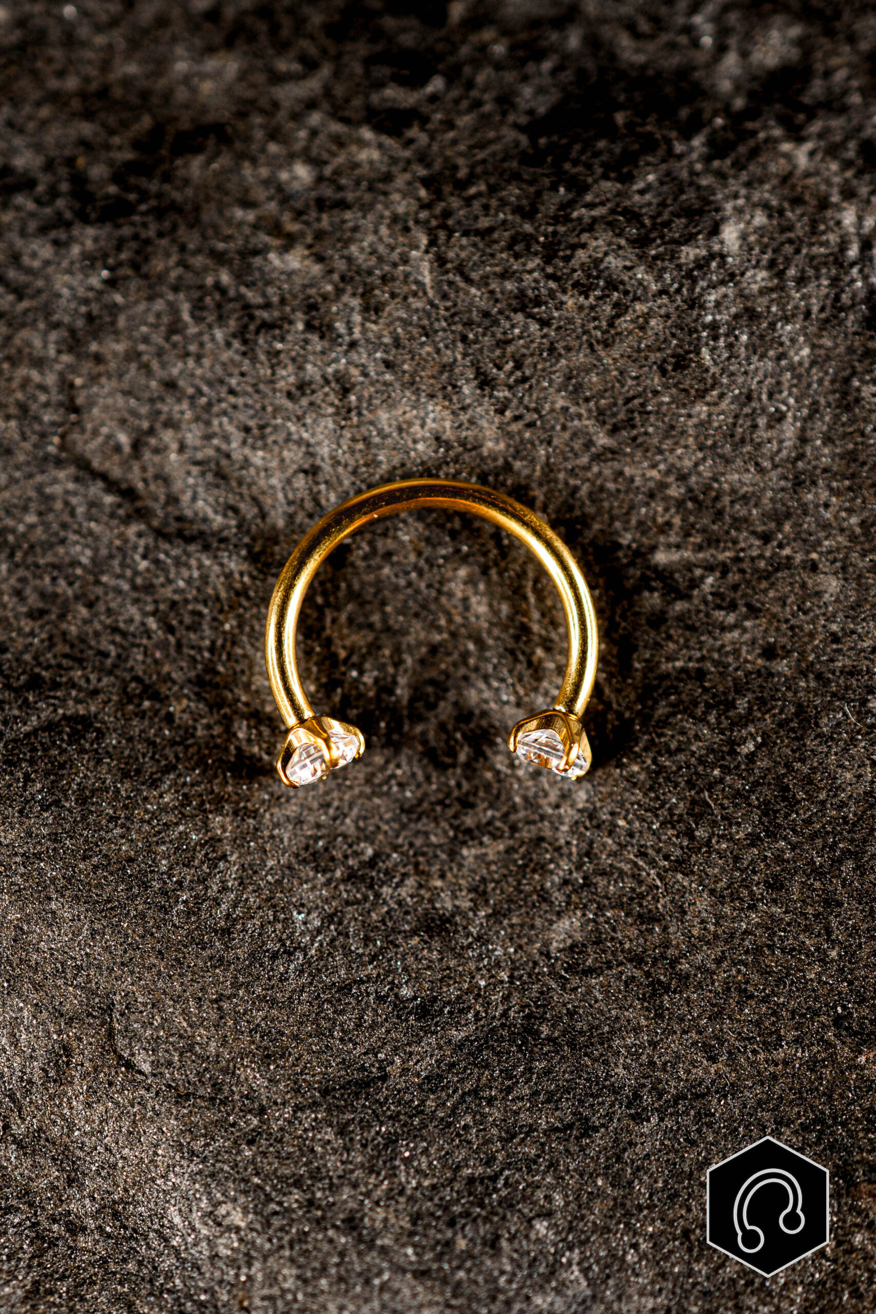 Fer à Cheval Titane Doré Elenya Duo