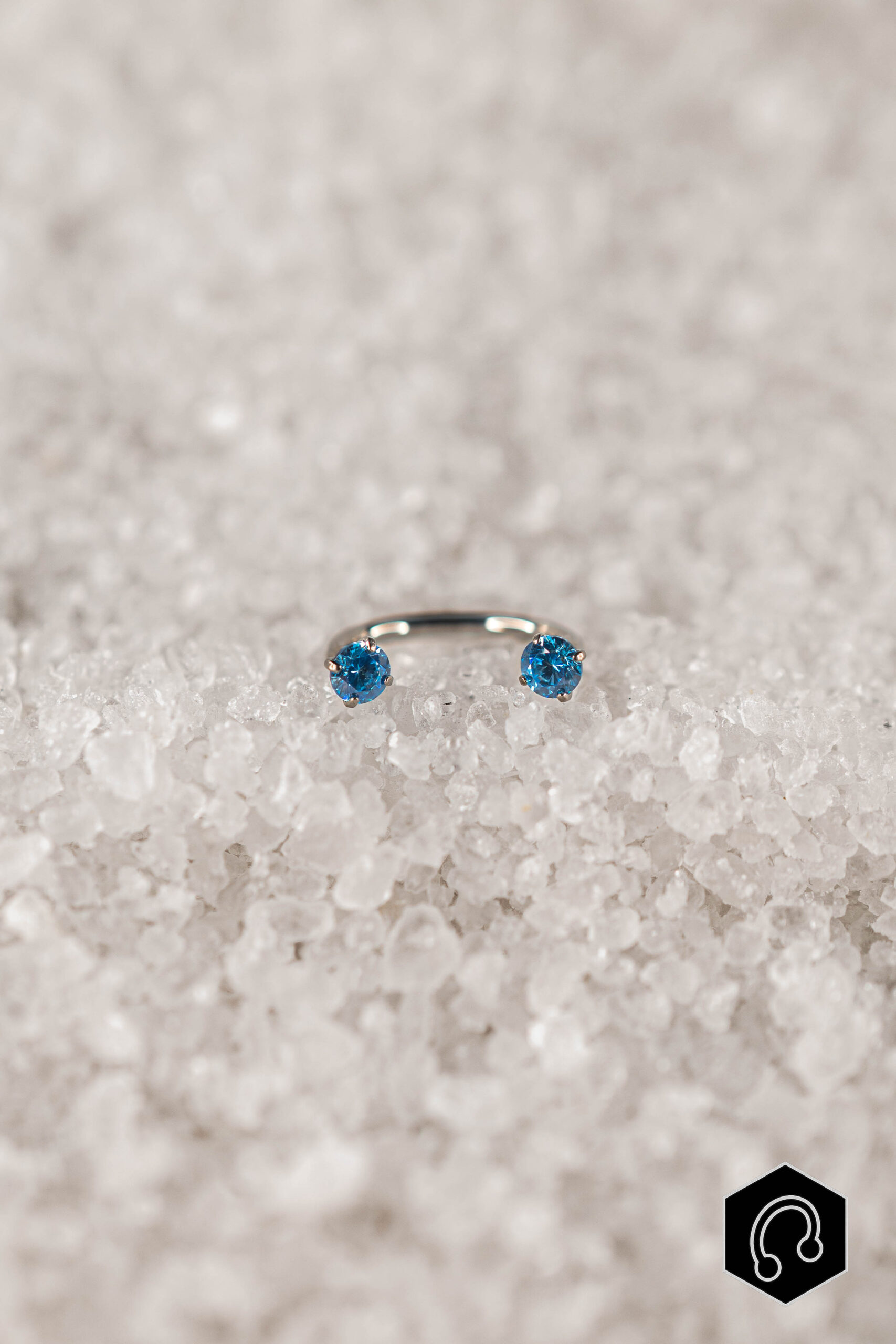 Fer à Cheval Titane Bleu Elenya Duo