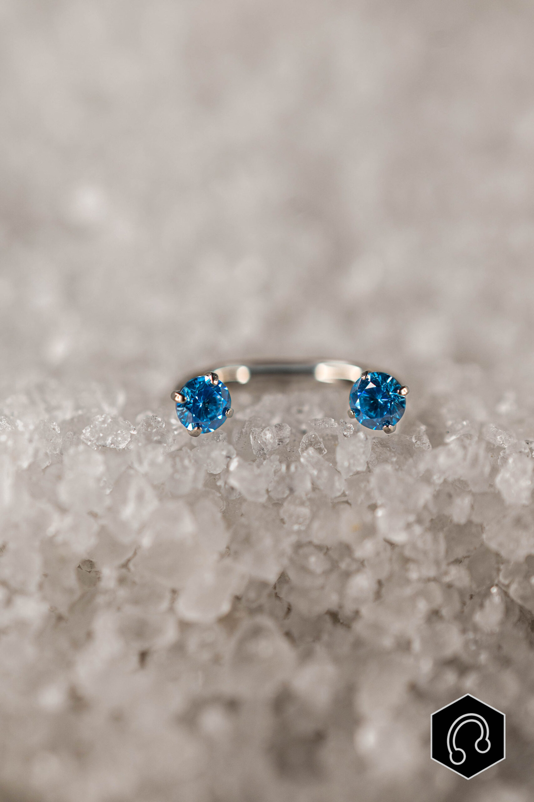 Fer à Cheval Titane Bleu Elenya Duo