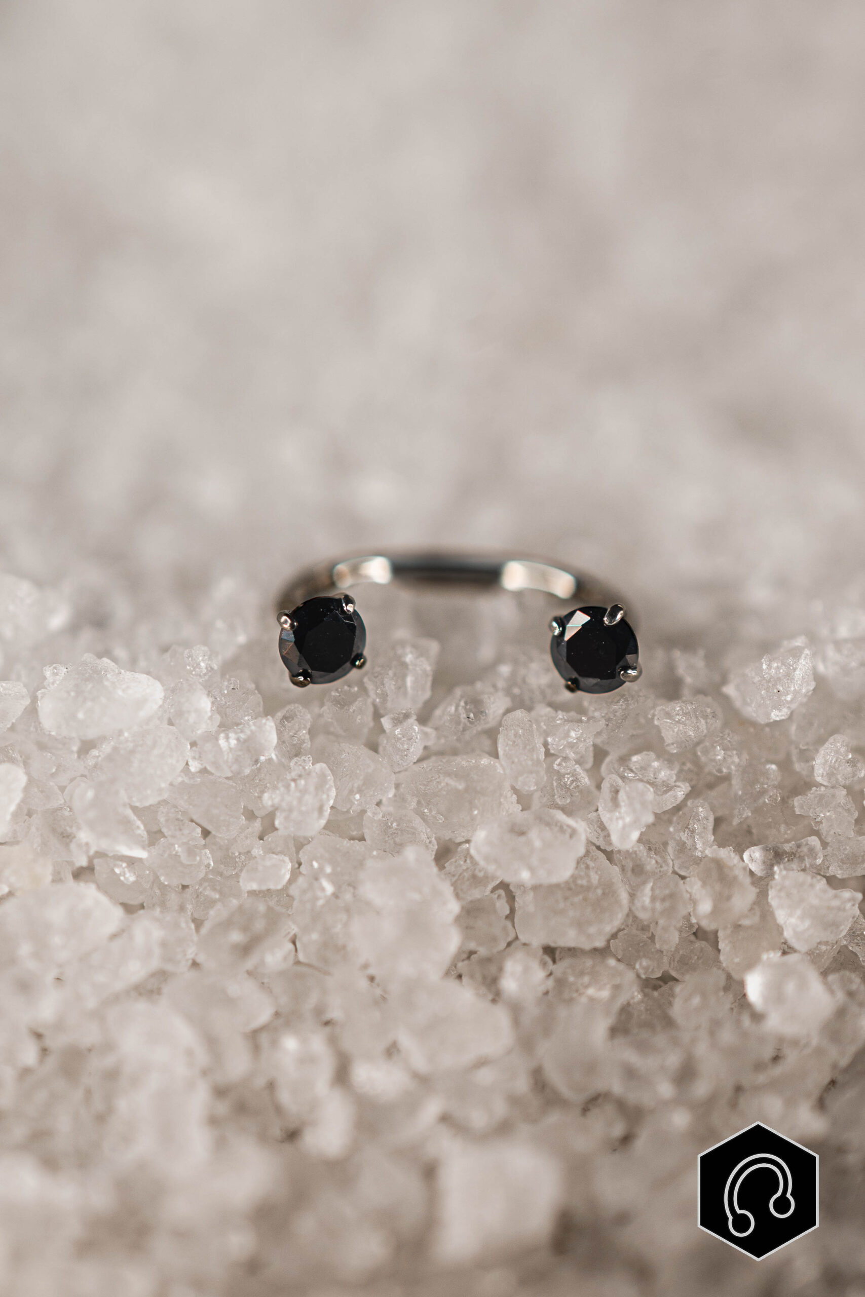 Fer à Cheval Titane Noir Elenya Duo