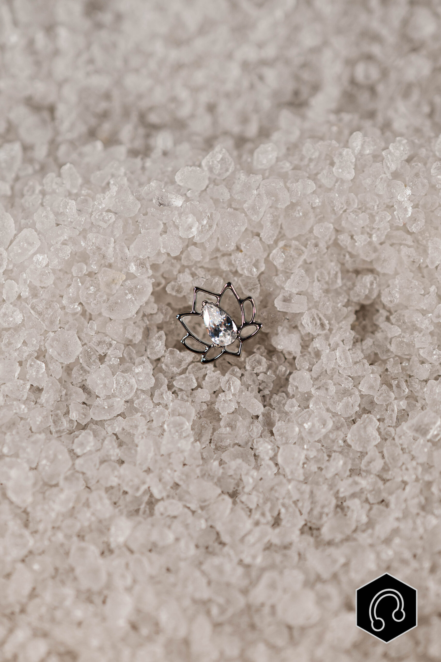 Labret Titane Argenté Lotus Crystal