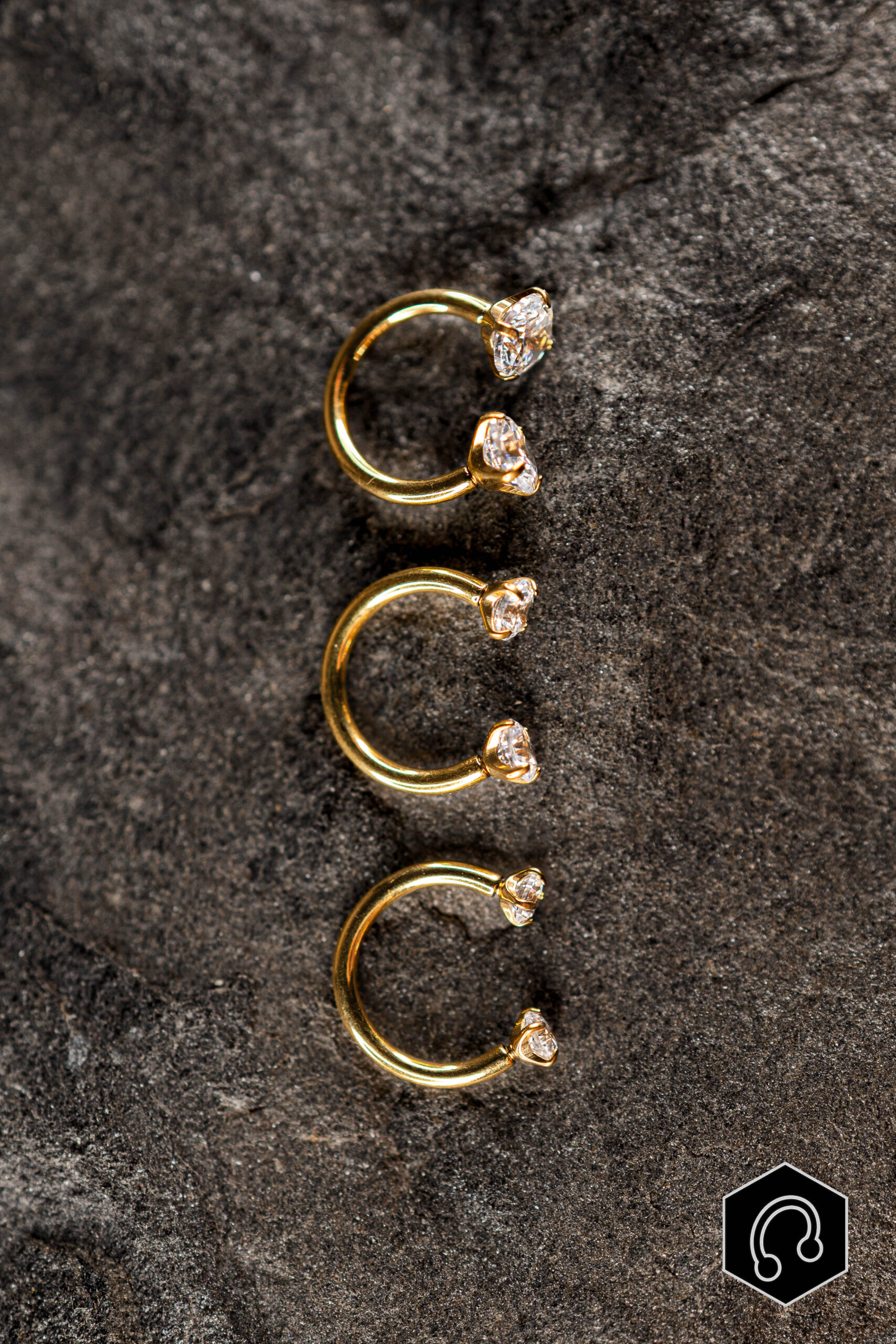 Fer à Cheval Titane Doré Elenya Duo