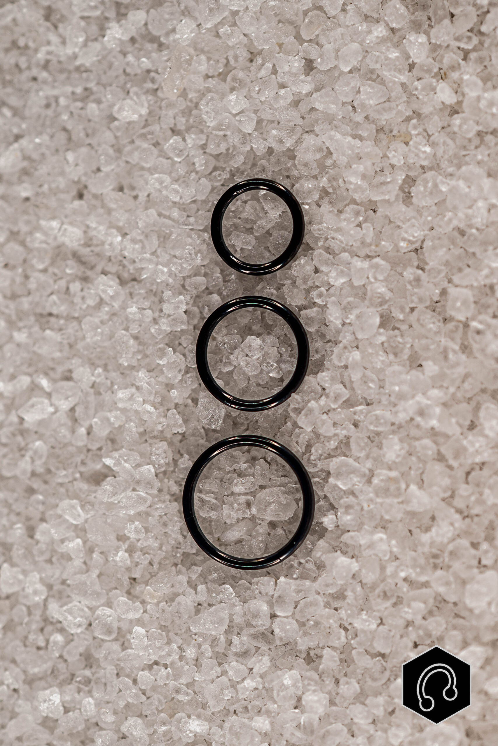 Anneau Clicker Titane Noir Essential