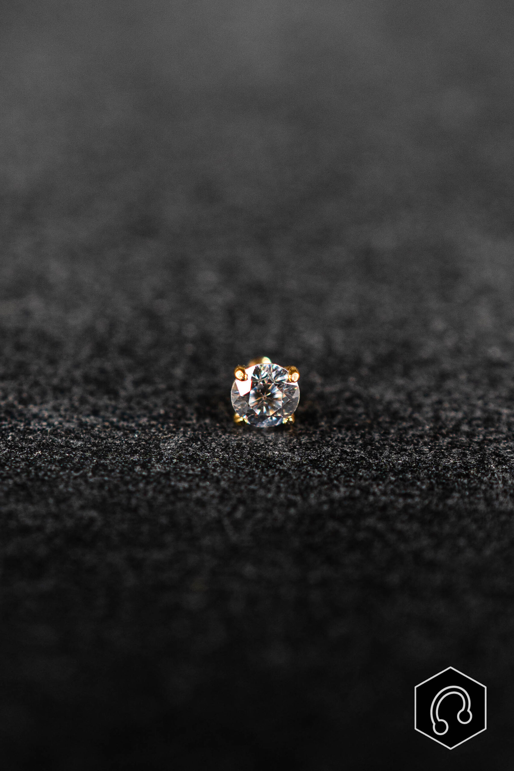 Labret Titane Doré Crystal Glow