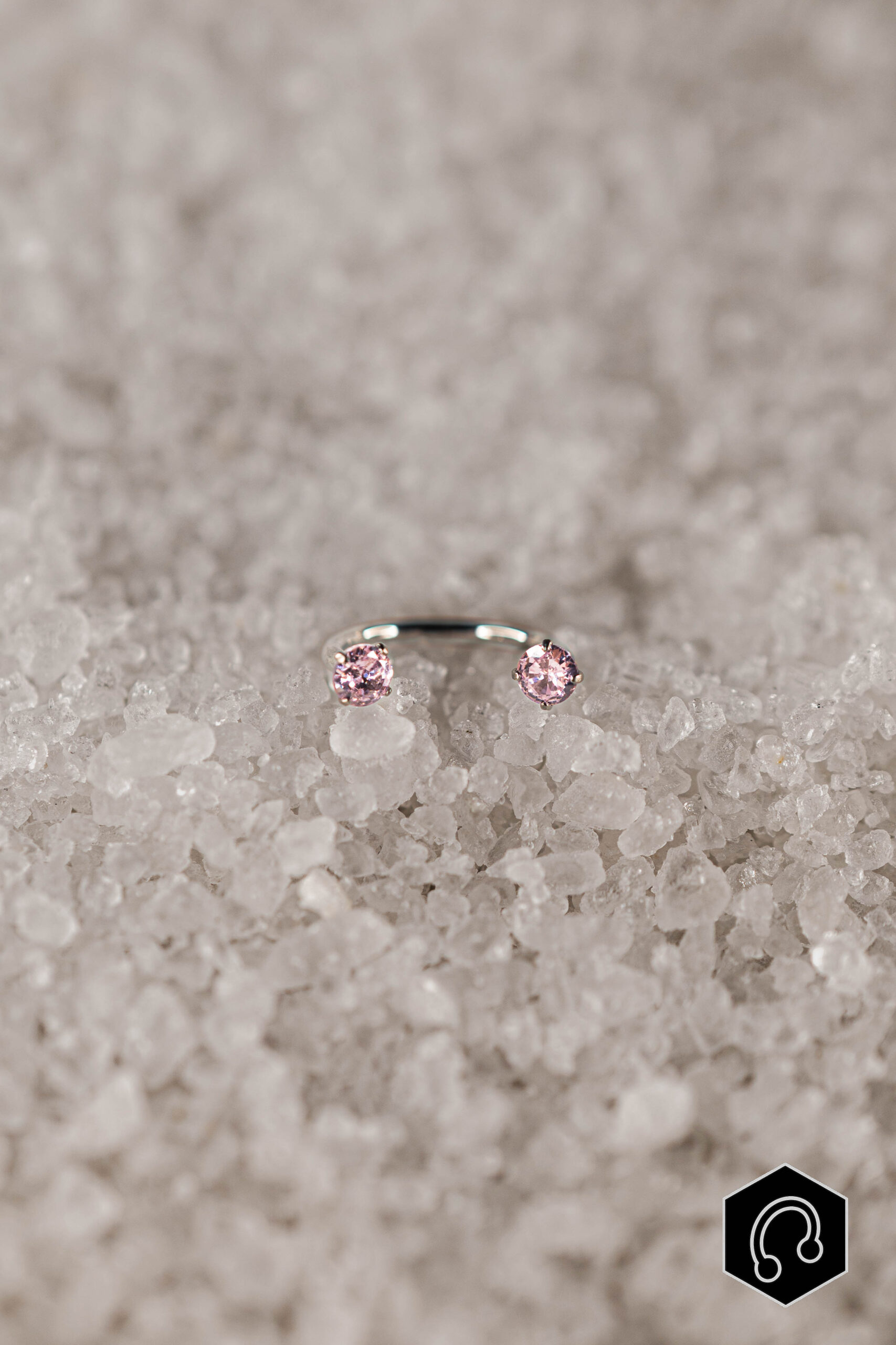 Fer à Cheval Titane Rose Elenya Duo