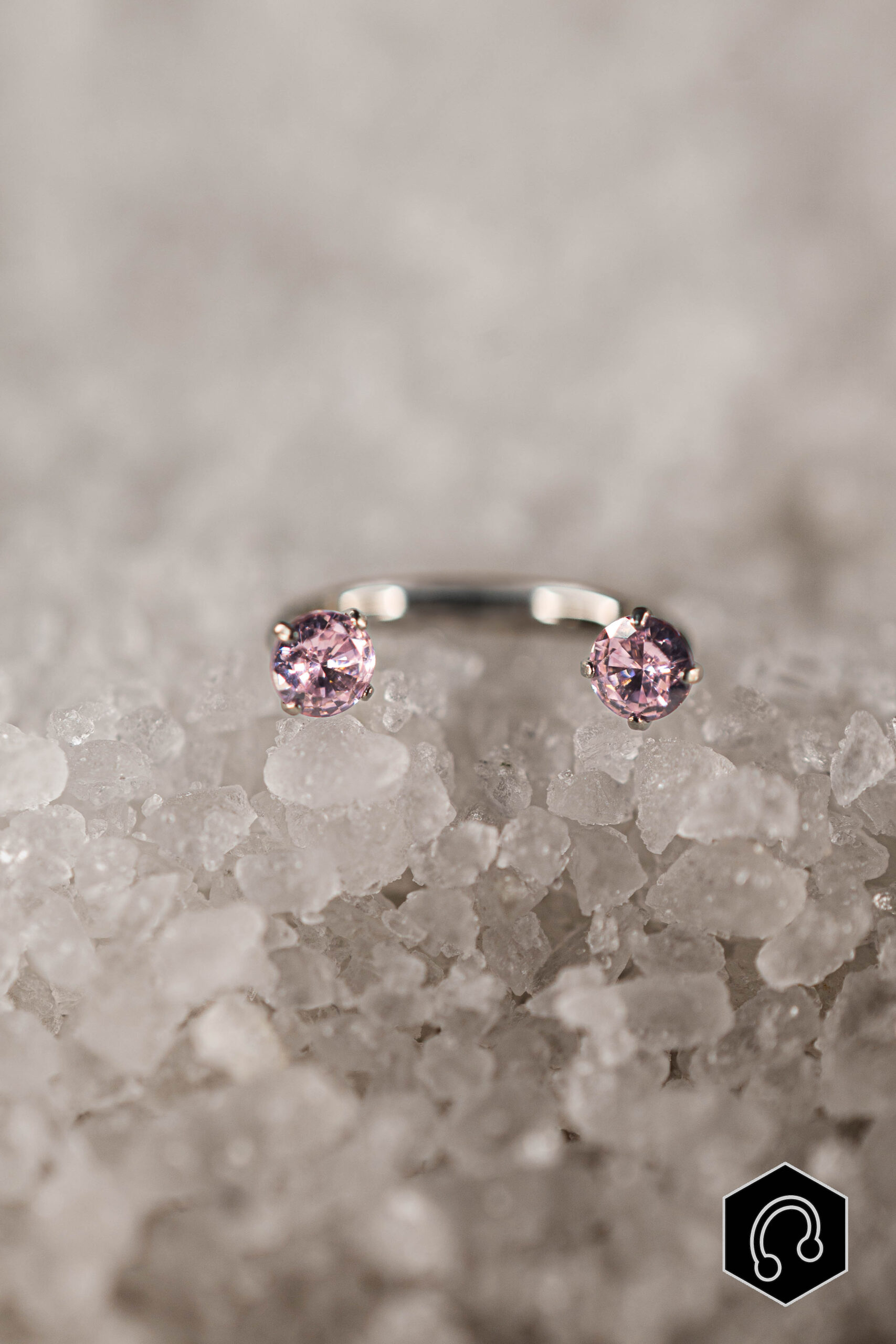 Fer à Cheval Titane Rose Elenya Duo