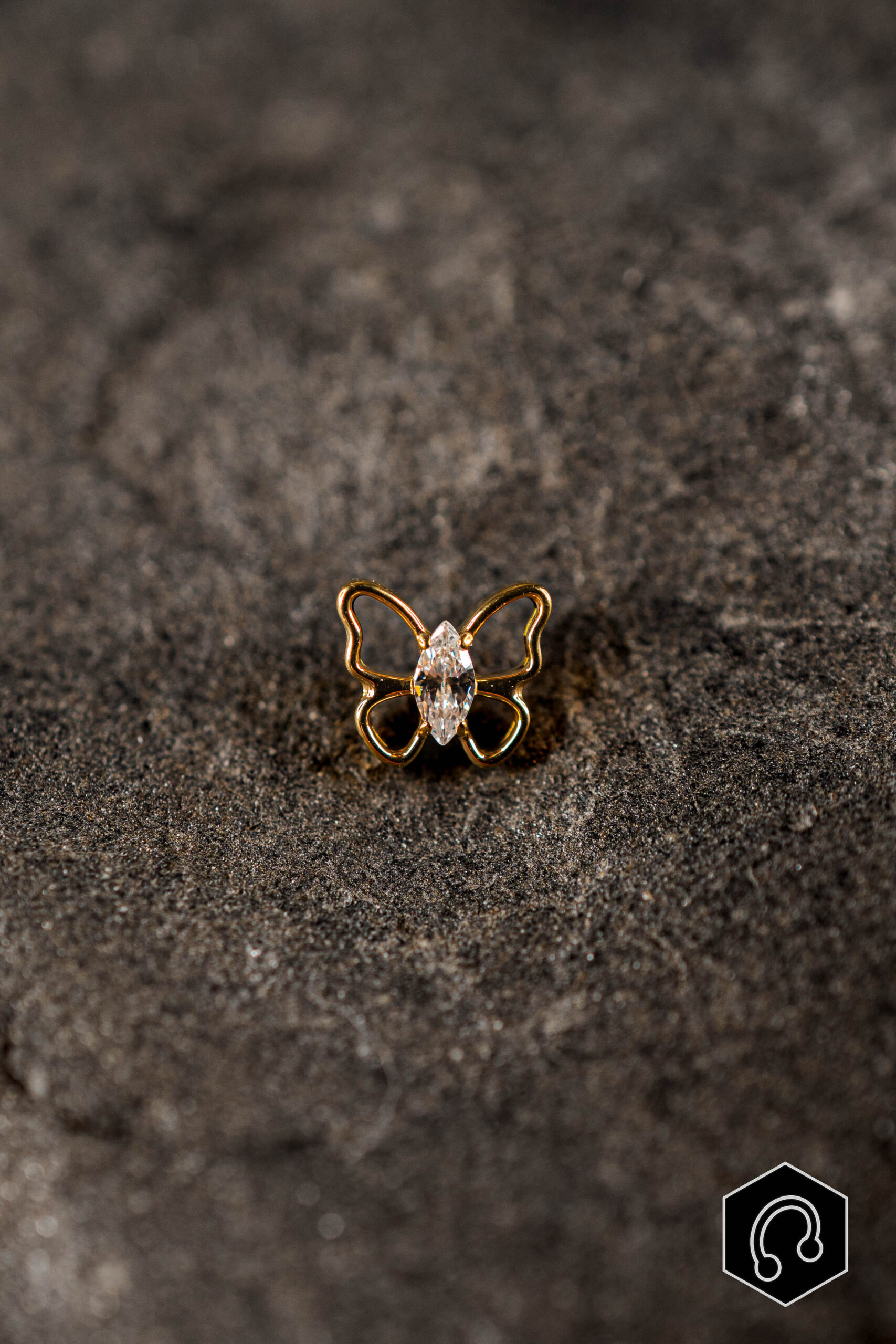 Labret Titane Doré Butterfly Shine