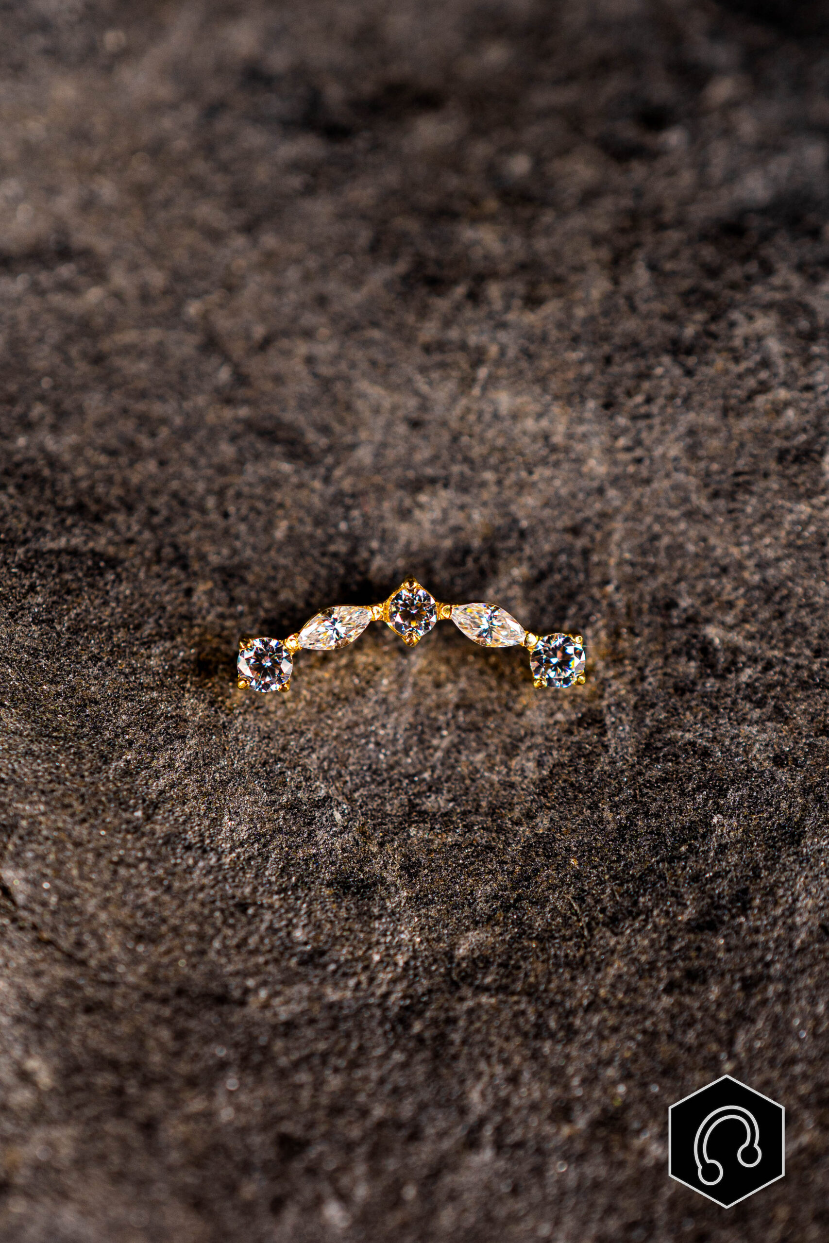 Labret Titane Dor Arcadia Shine