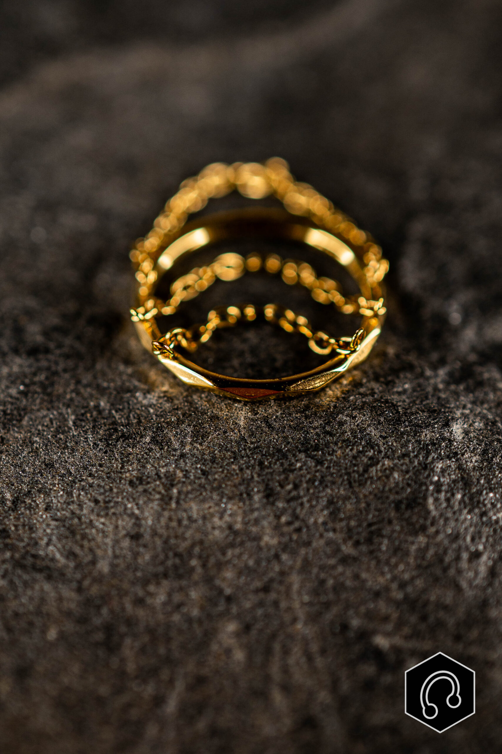 Anneau Clicker Titane Doré Nexus Chain