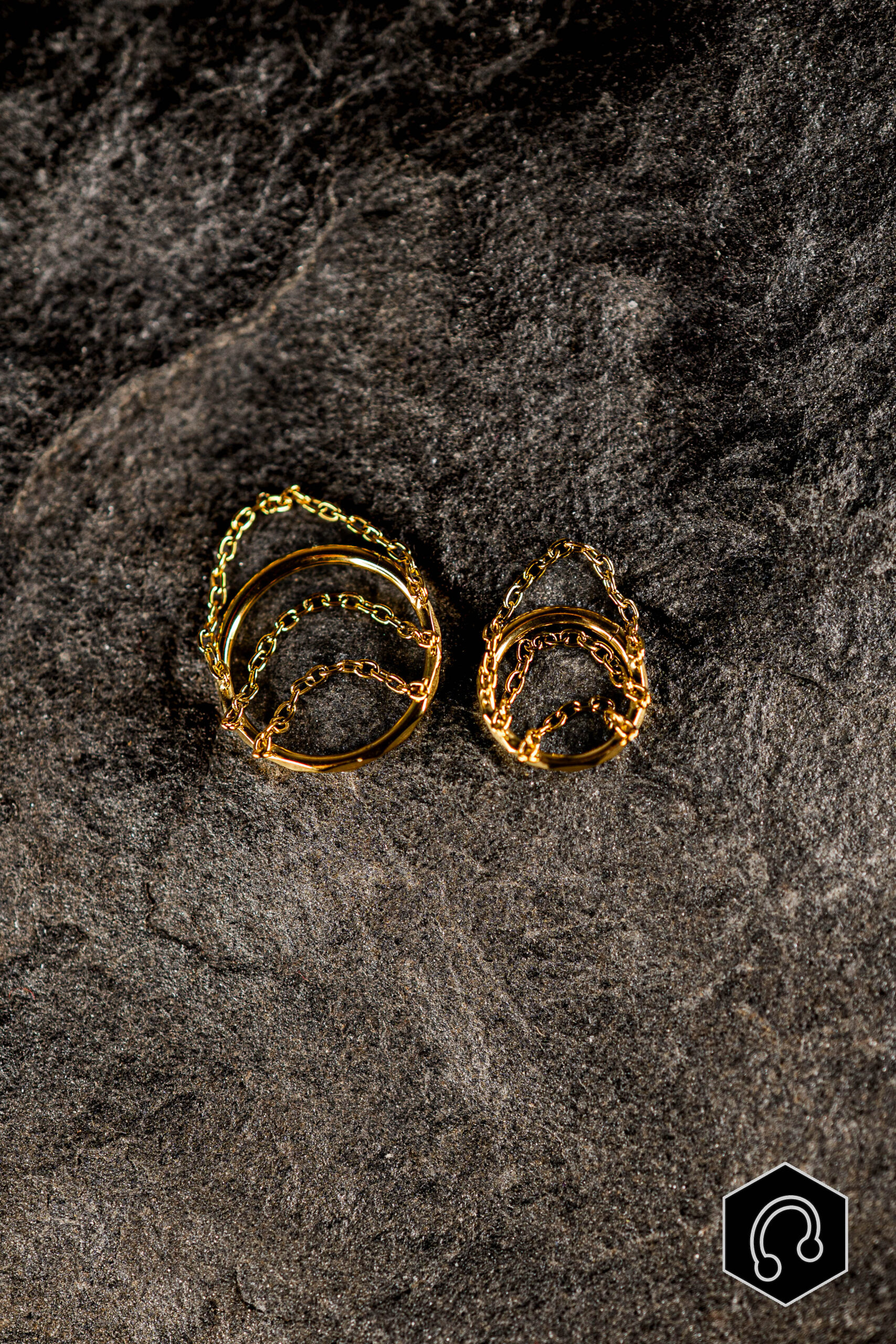 Anneau Clicker Titane Doré Nexus Chain