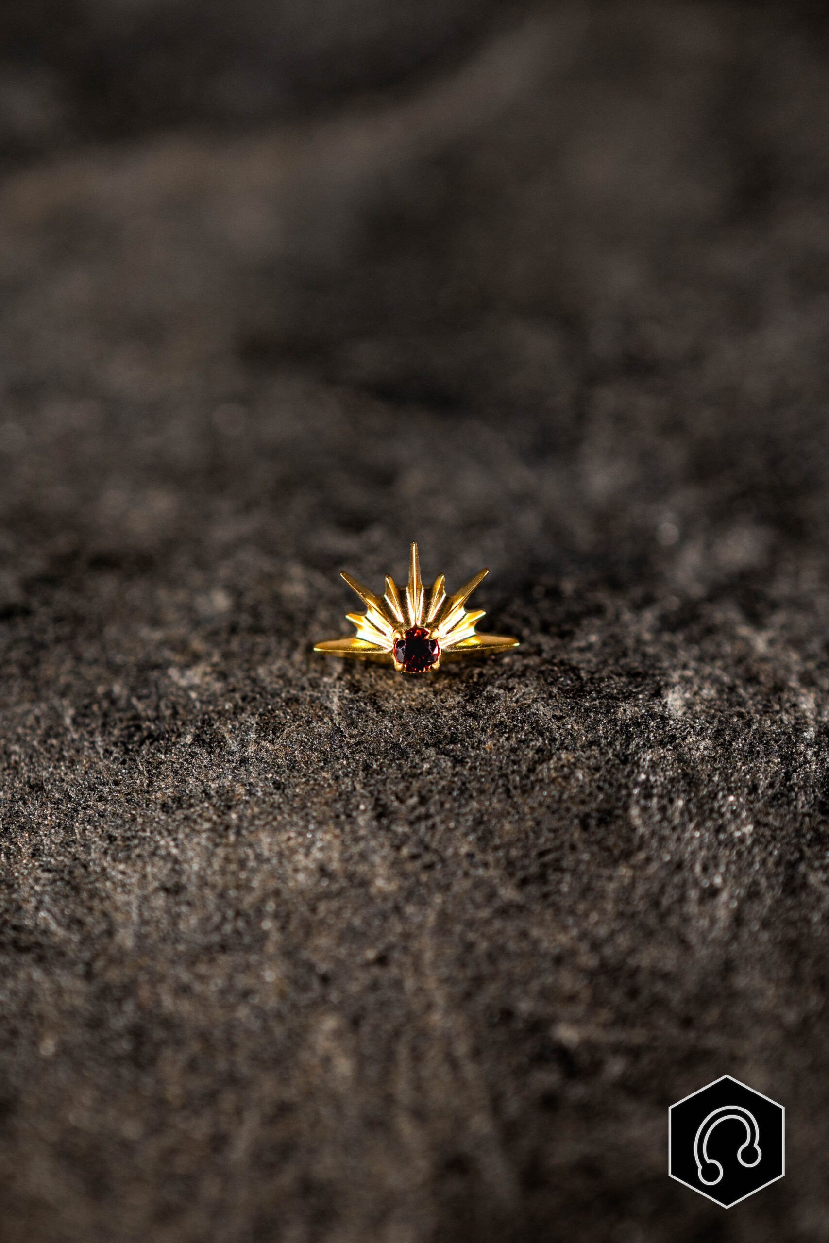 Labret Titane Doré Red Solaris