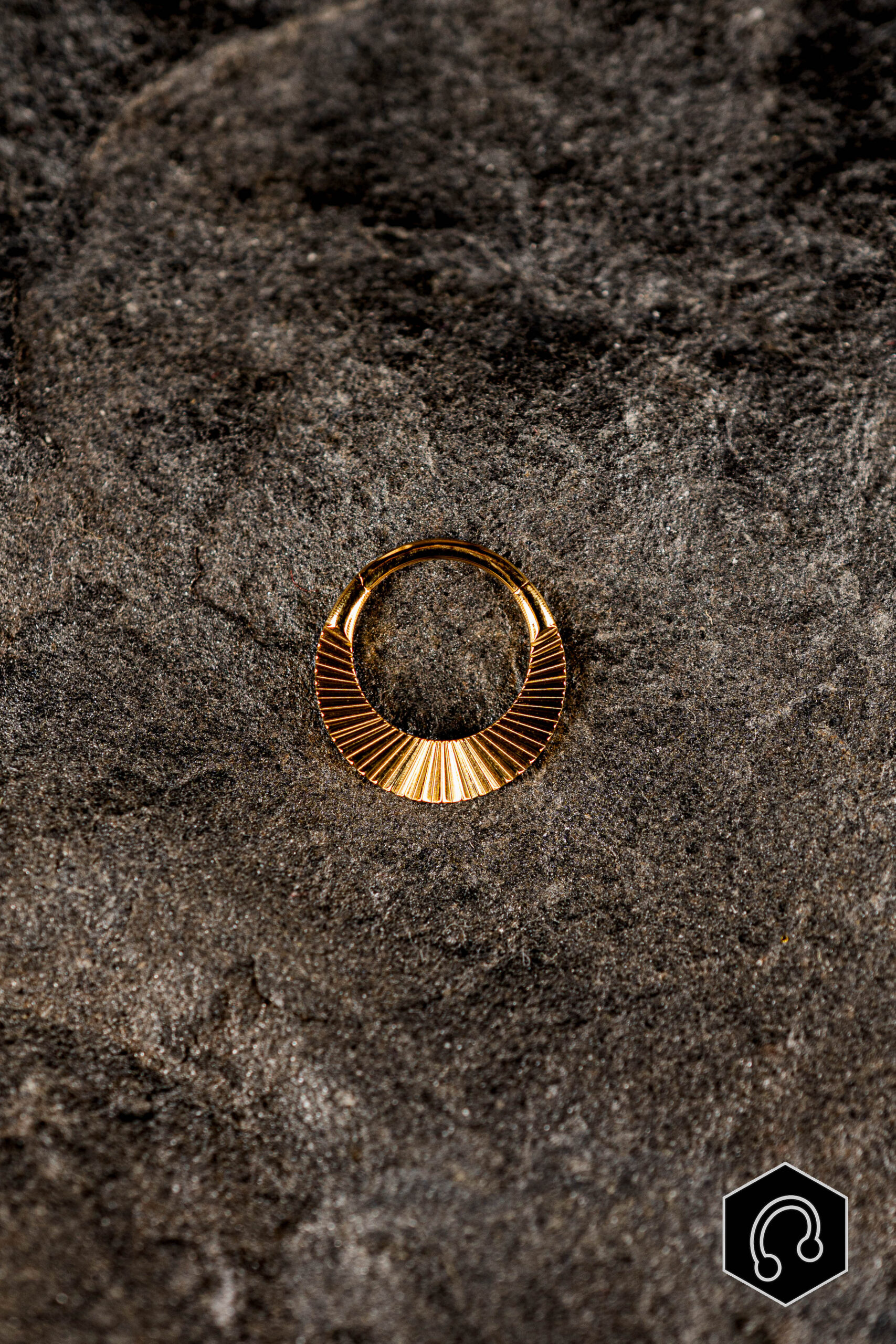 Anneau Clicker Titane Doré Solaris Line