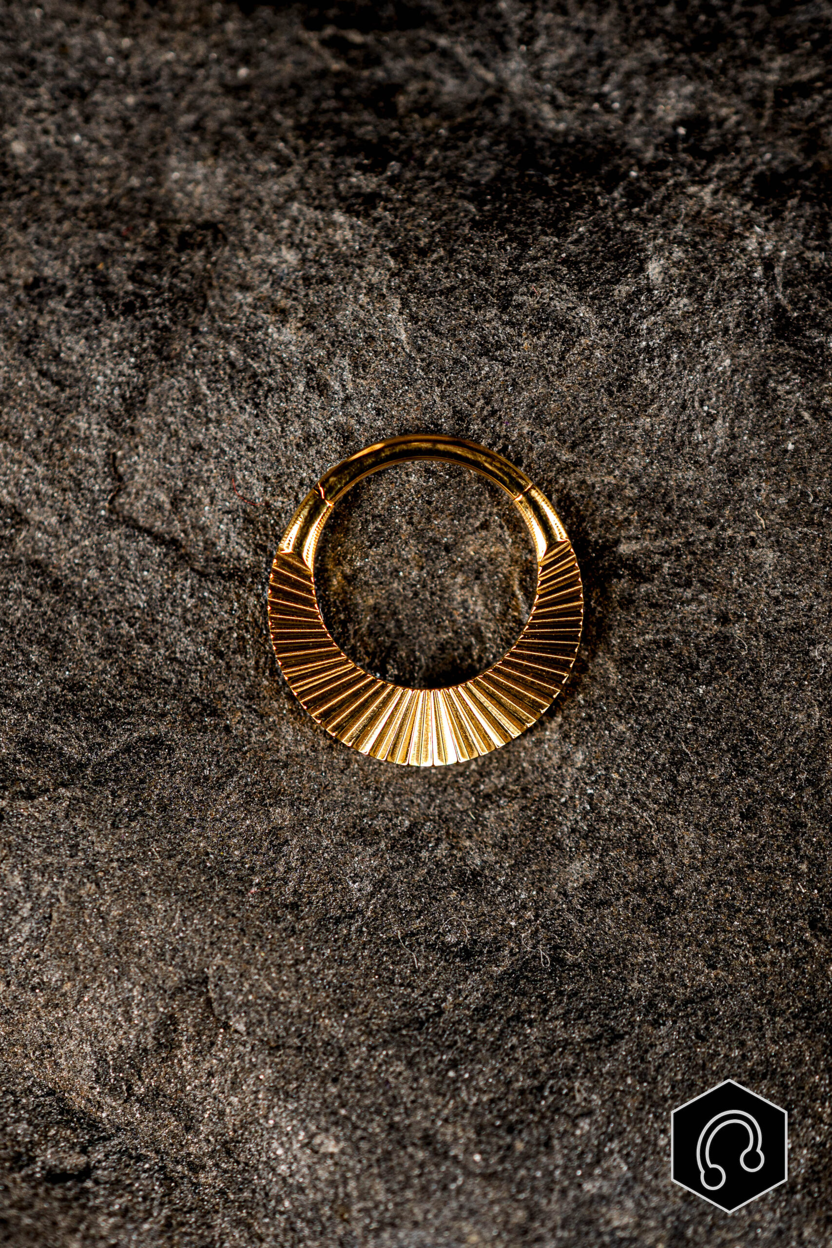 Anneau Clicker Titane Doré Solaris Line