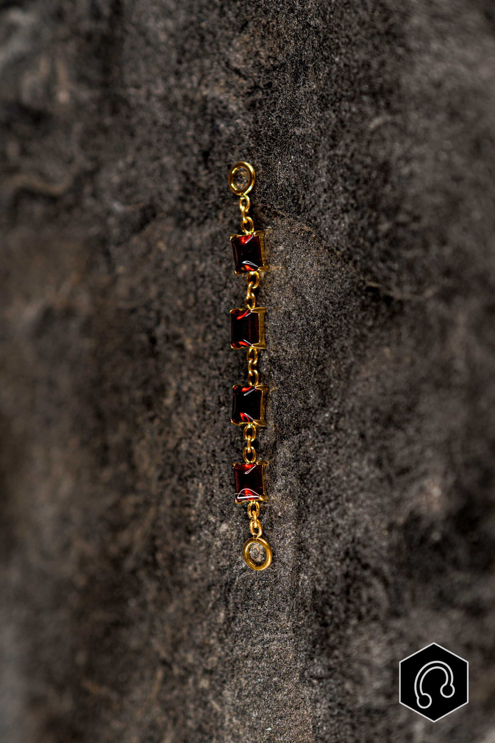 Chaine Doré Pierres Naturelles Grenat