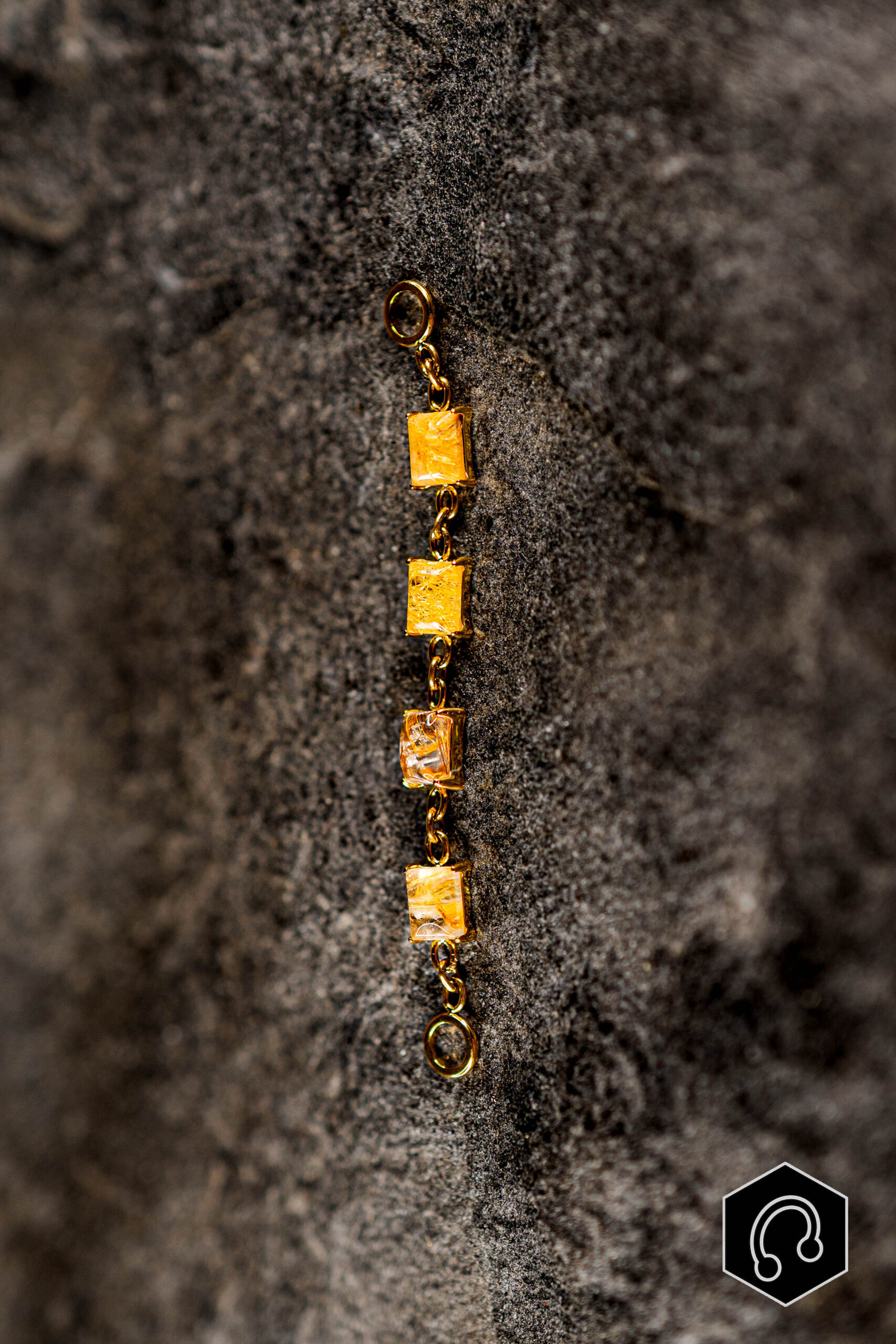 Chaine Doré Pierres Quartz Rutile