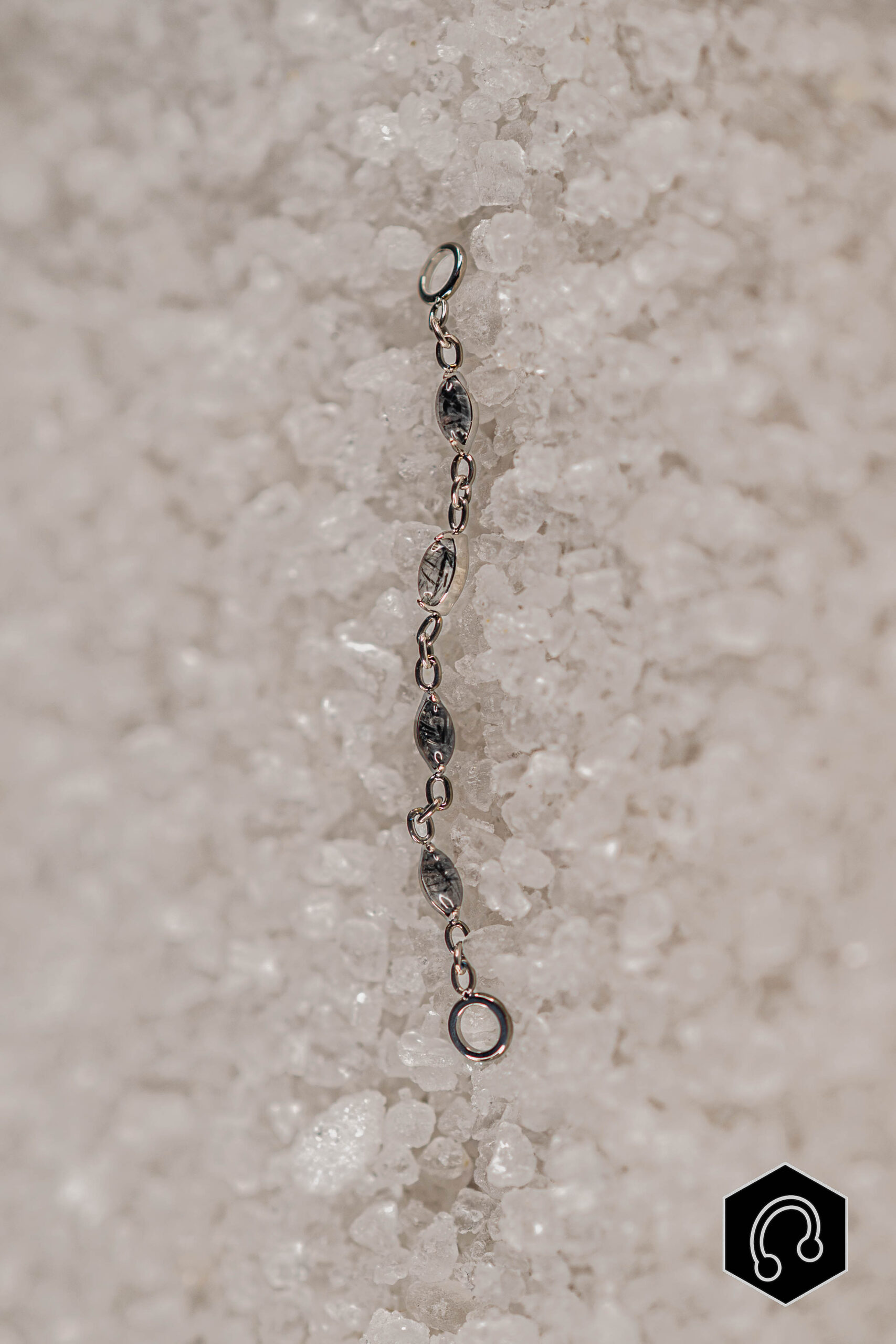 Chaine Pierres Ovales Tourmaline Quartz