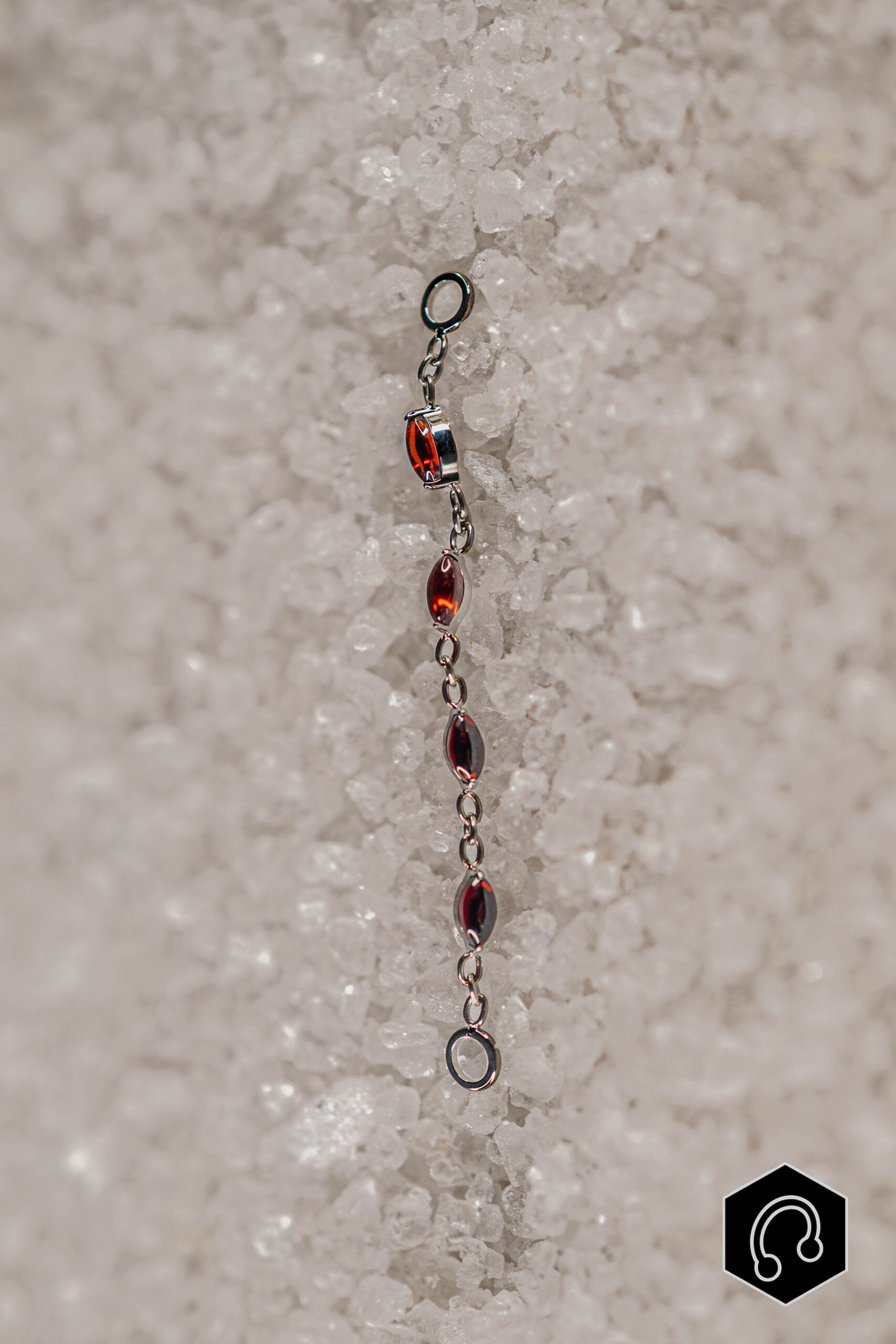 Chaine pierres Ovales Grenat