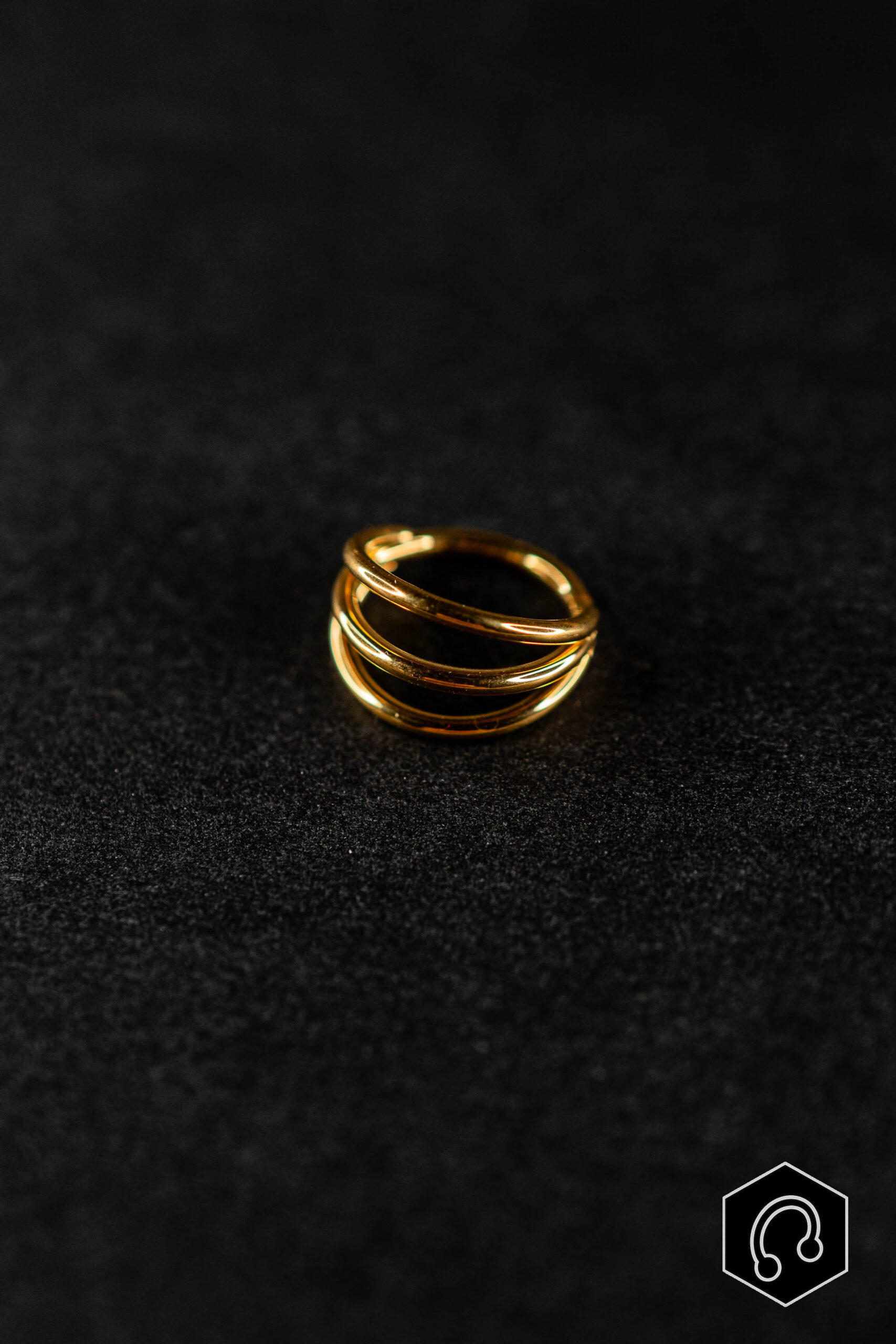 Anneau Clicker Titane Doré Tripple