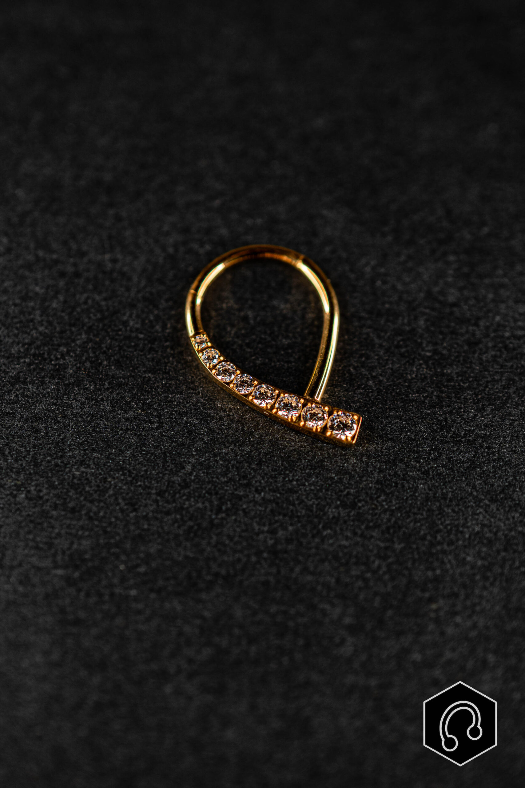 Anneau Clicker Titane Doré Flow