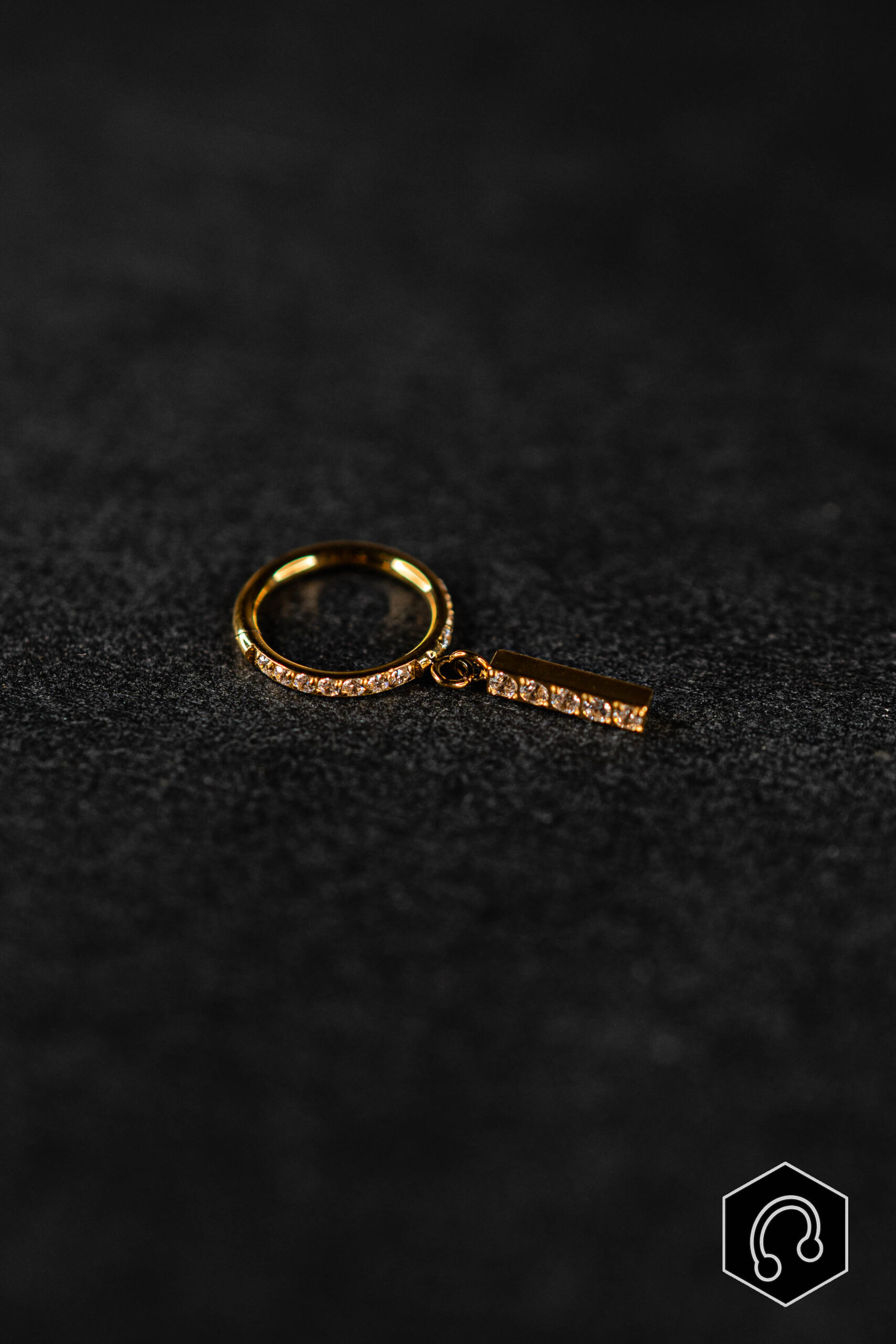 Anneau Clicker Titane Doré Aura Drop