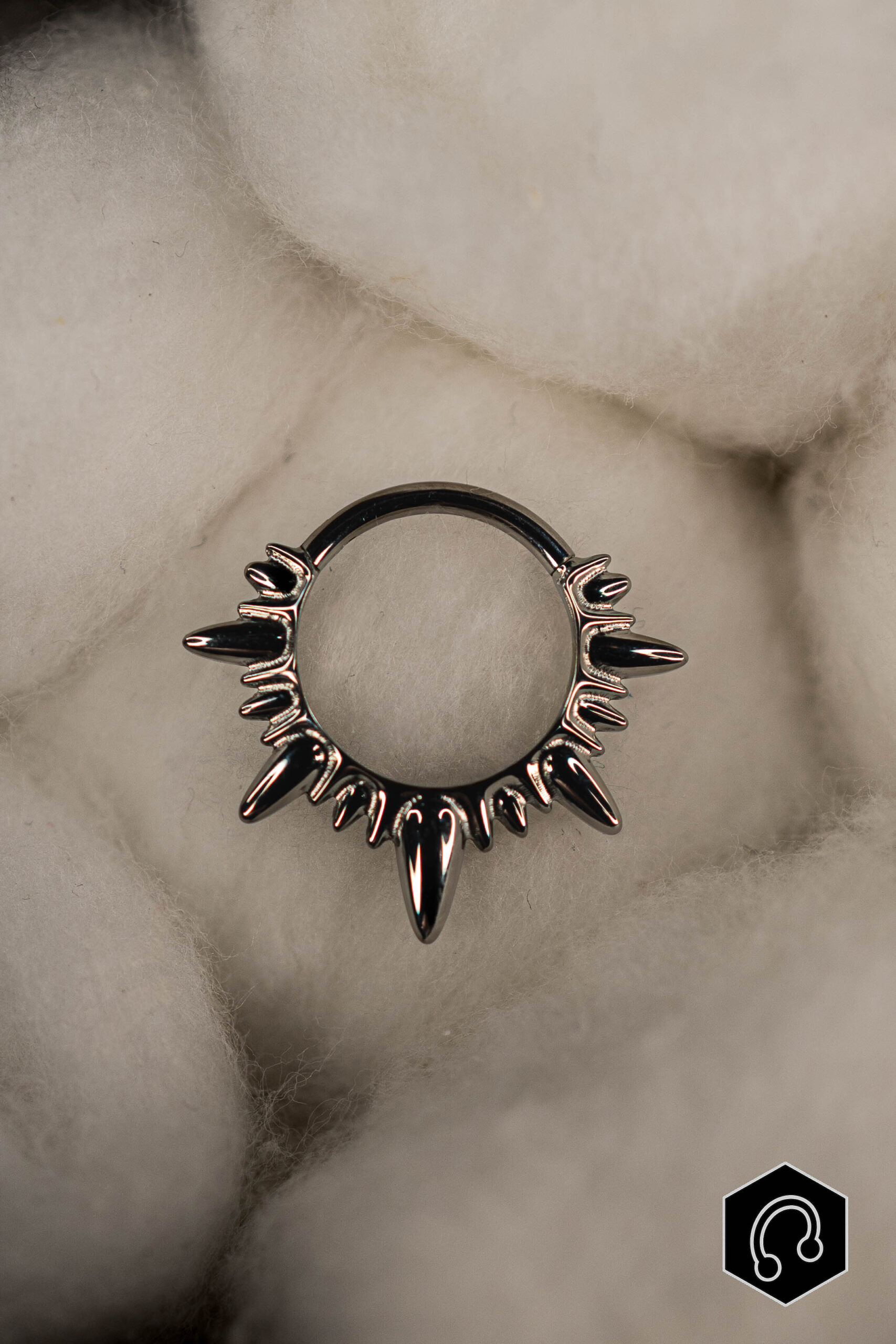 Anneau Titane Argenté Spike Impact