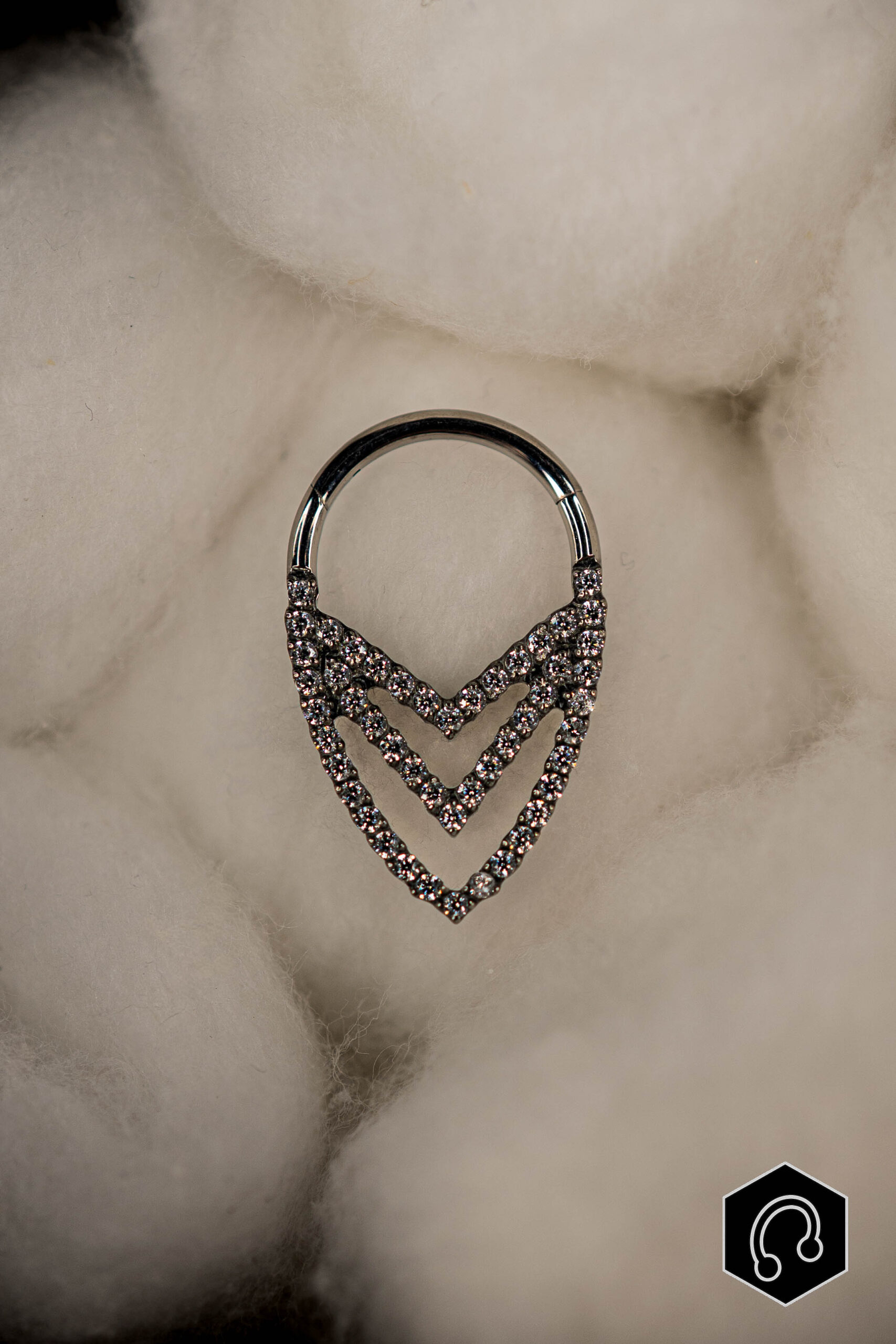 Anneau Clicker Titane Argenté signature