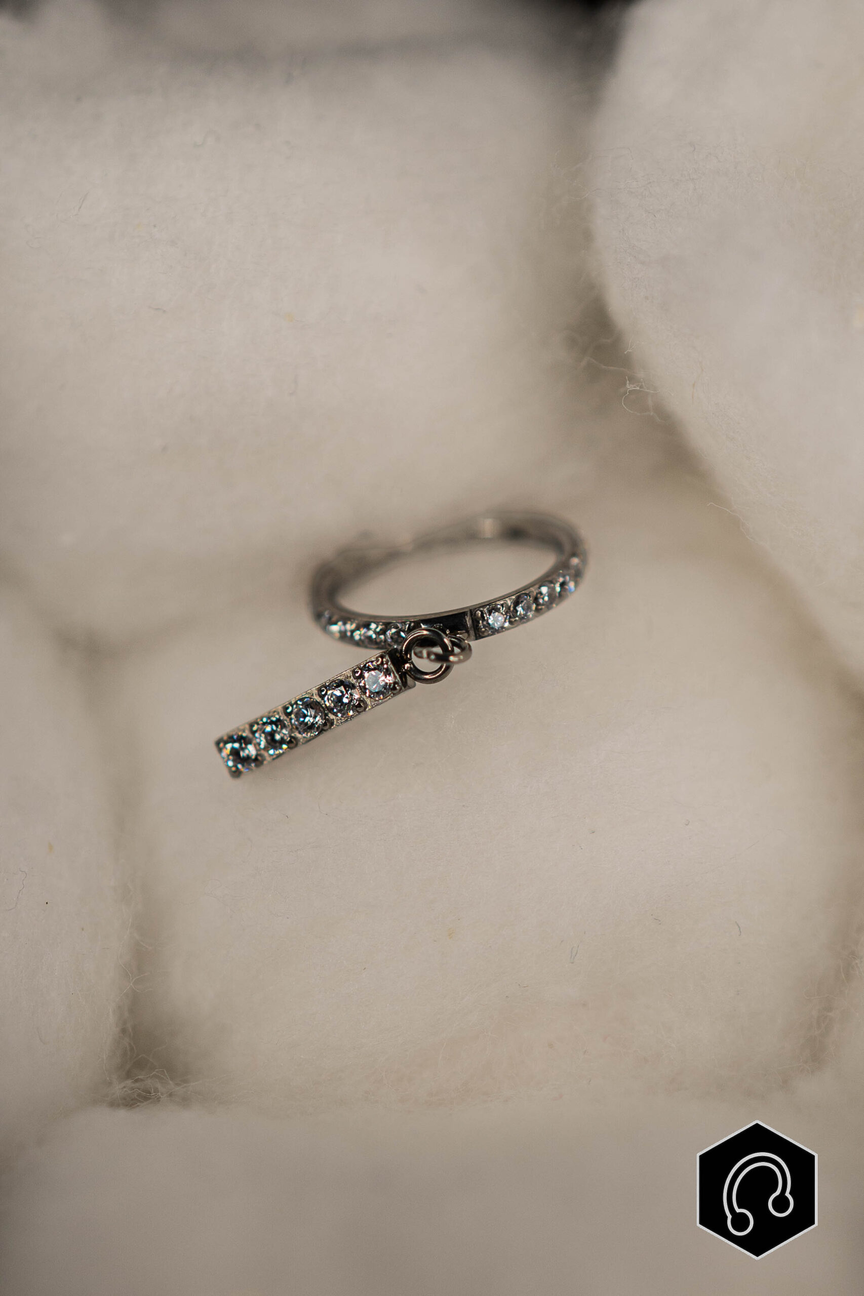 Anneau Clicker Titane Argenté Aura Drop