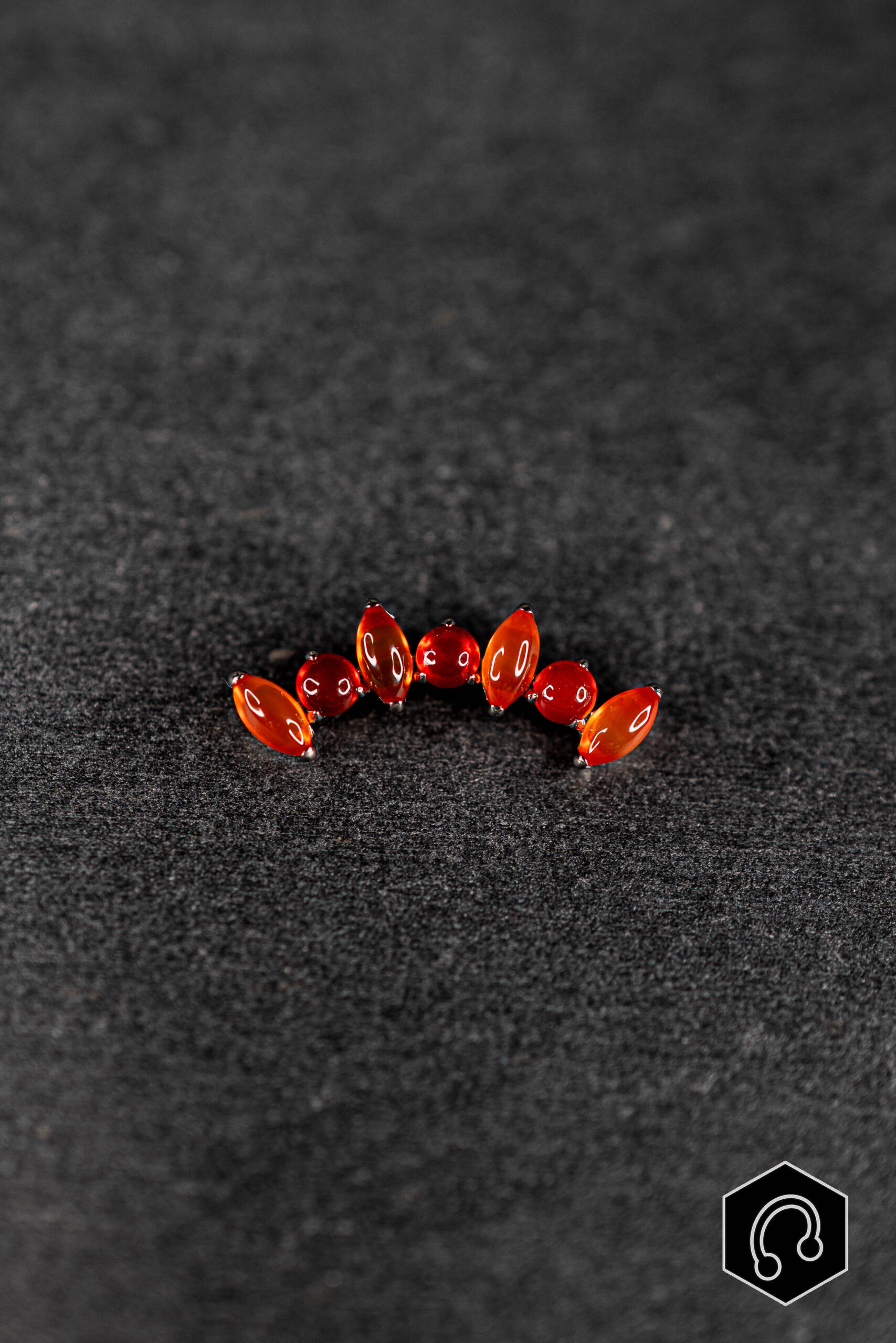 labret titane orange Onyx Arc