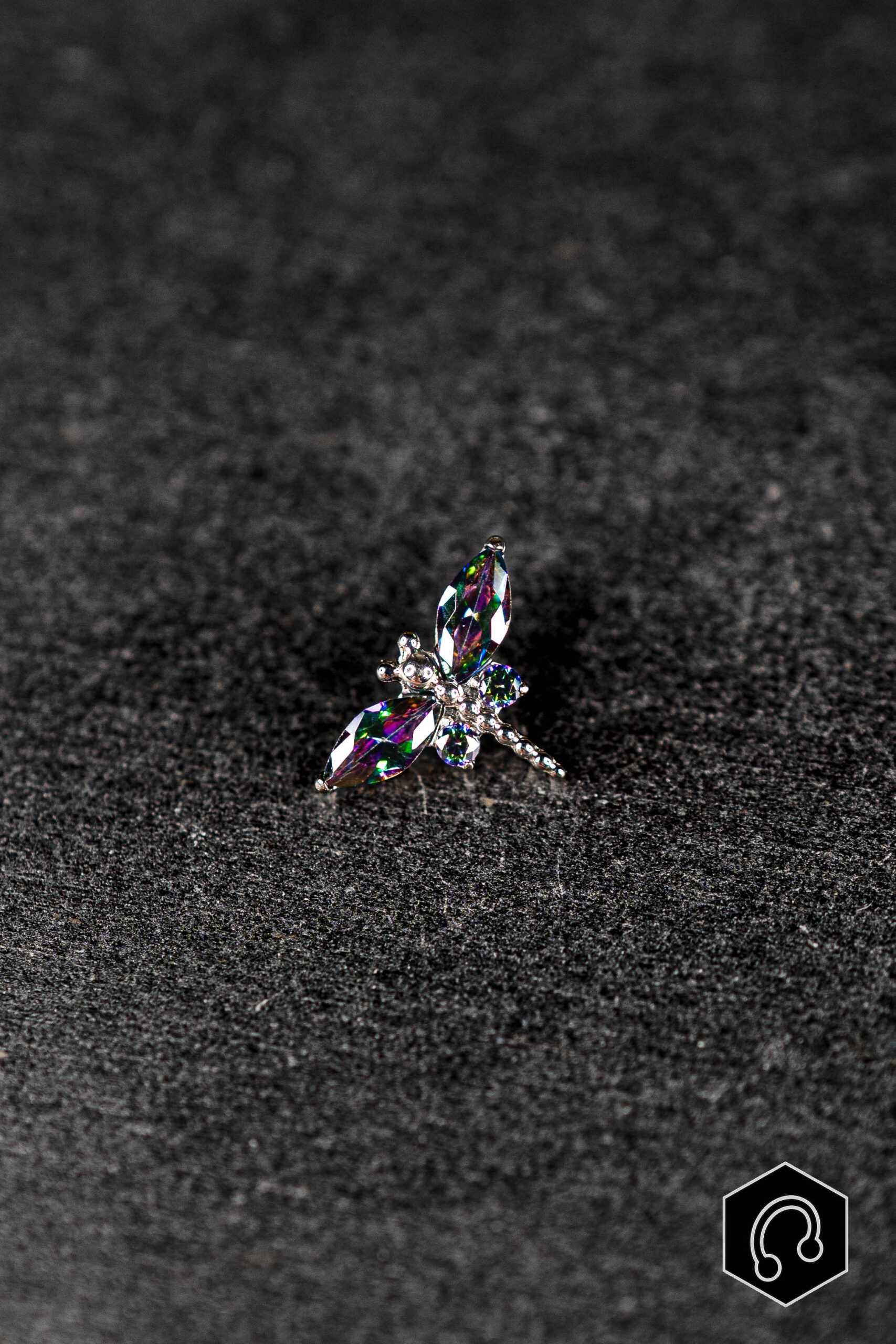 Labret Titane Argenté Libellia Vitrail