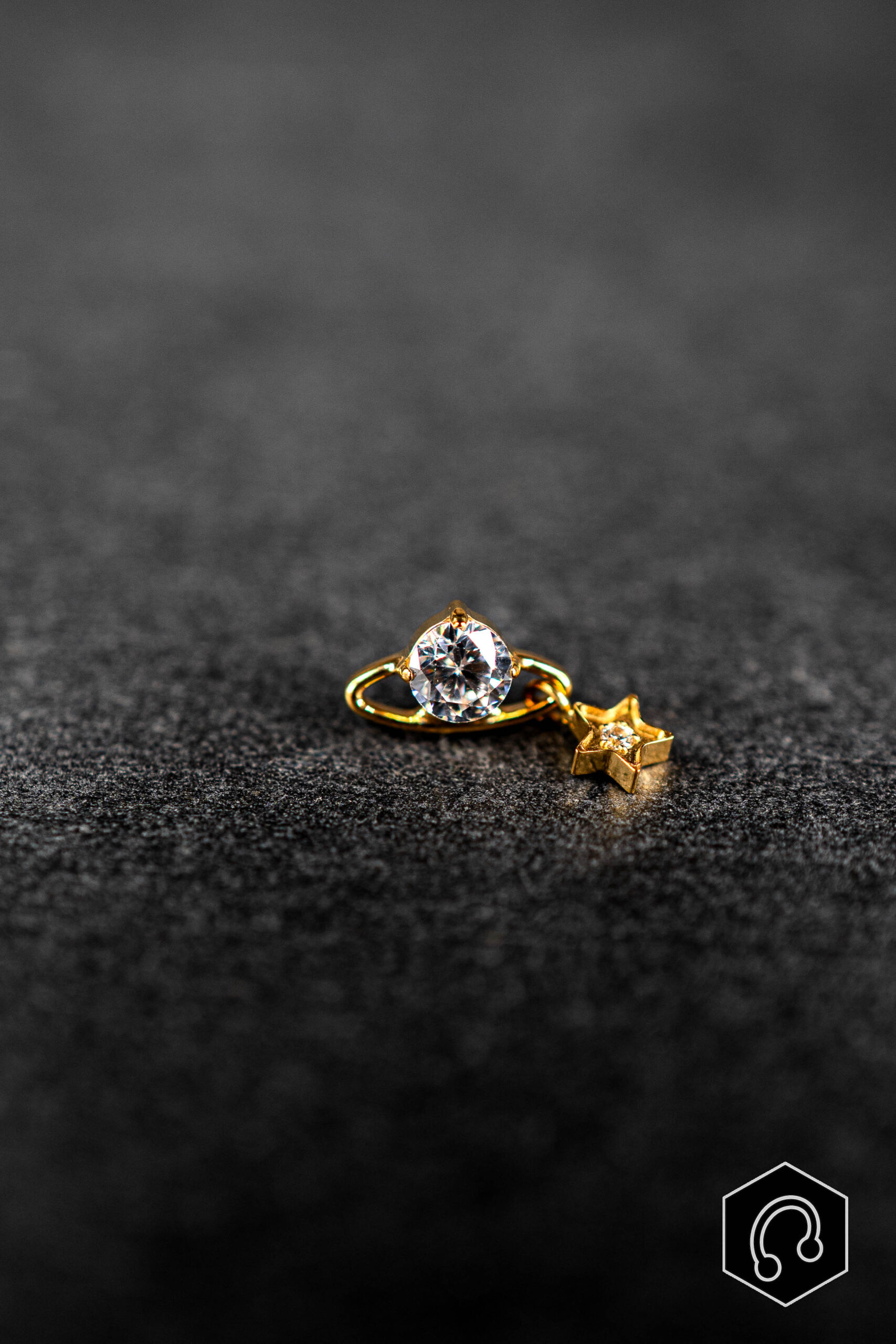 Labret Titane Doré Oria Duo