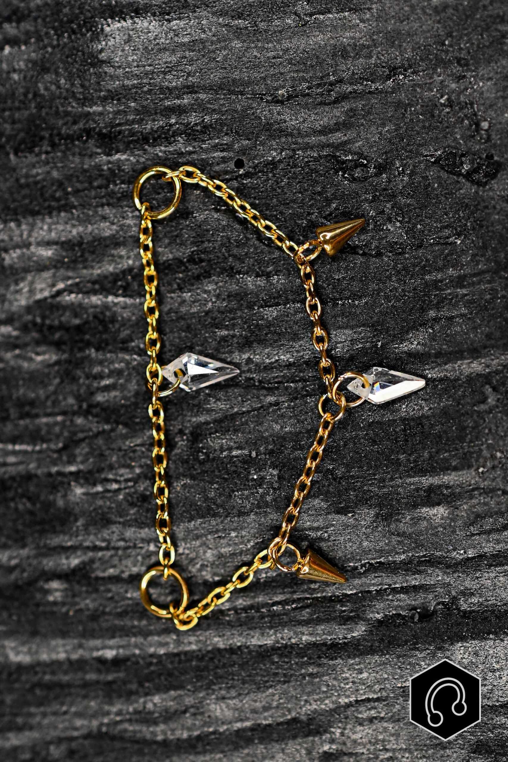 Chaîne Titane Doré Prism & Spike