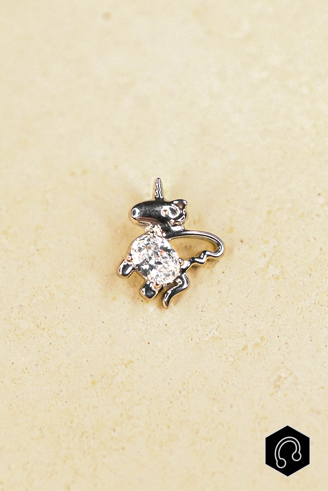 Labret Titane Argenté Unicorn Spark
