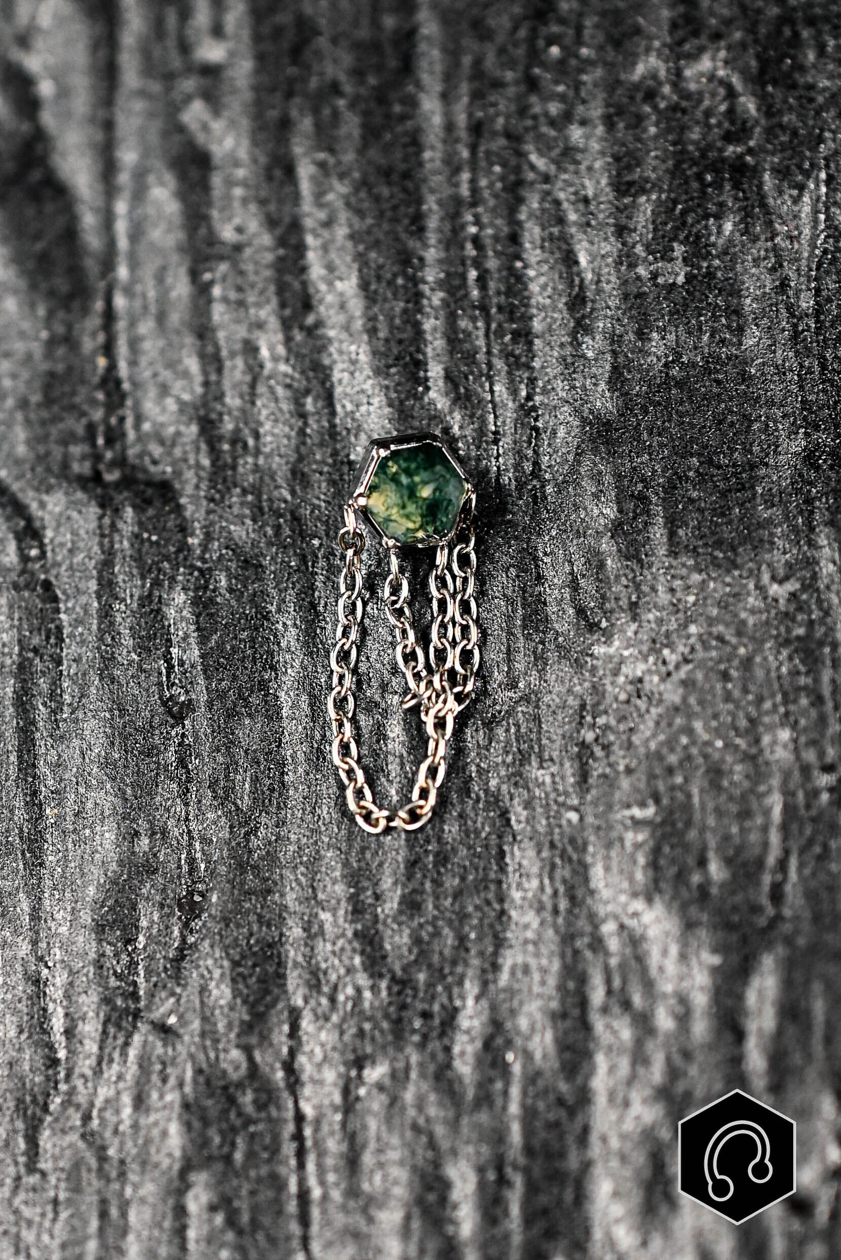 Labret Titane Argenté Moss Cascade
