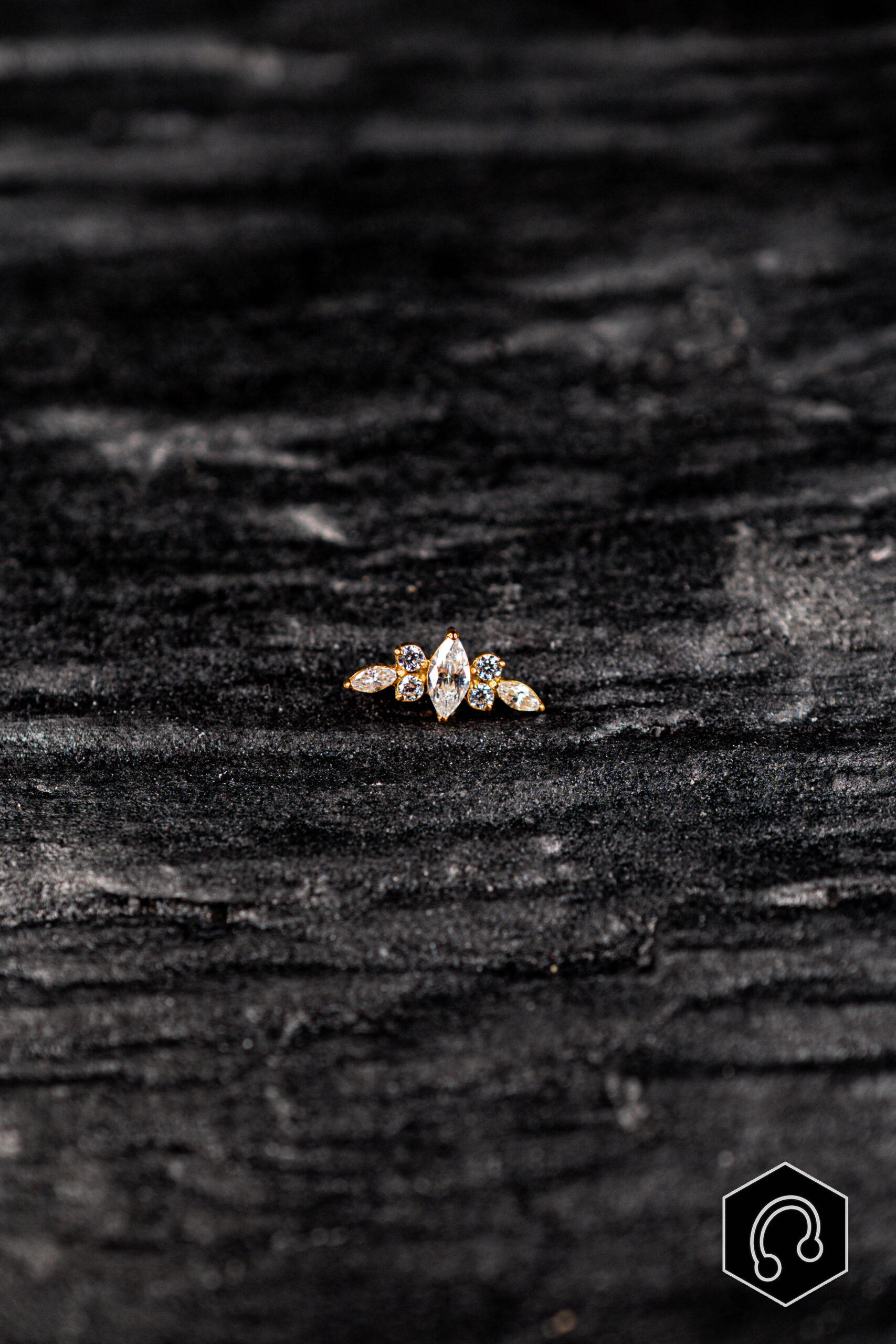 Labret Titane Doré Marquise Bloom