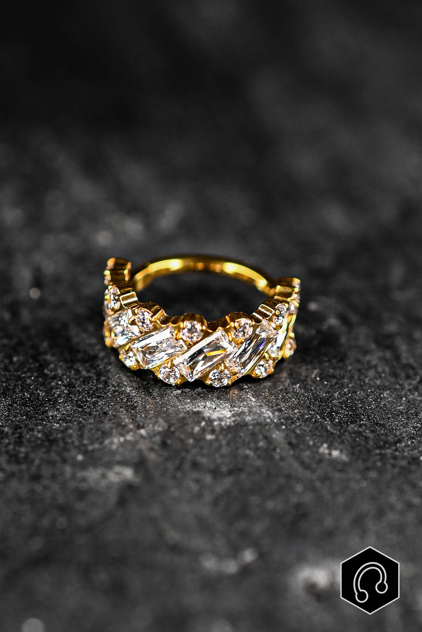 Anneau Clicker Doré Couronne Royale