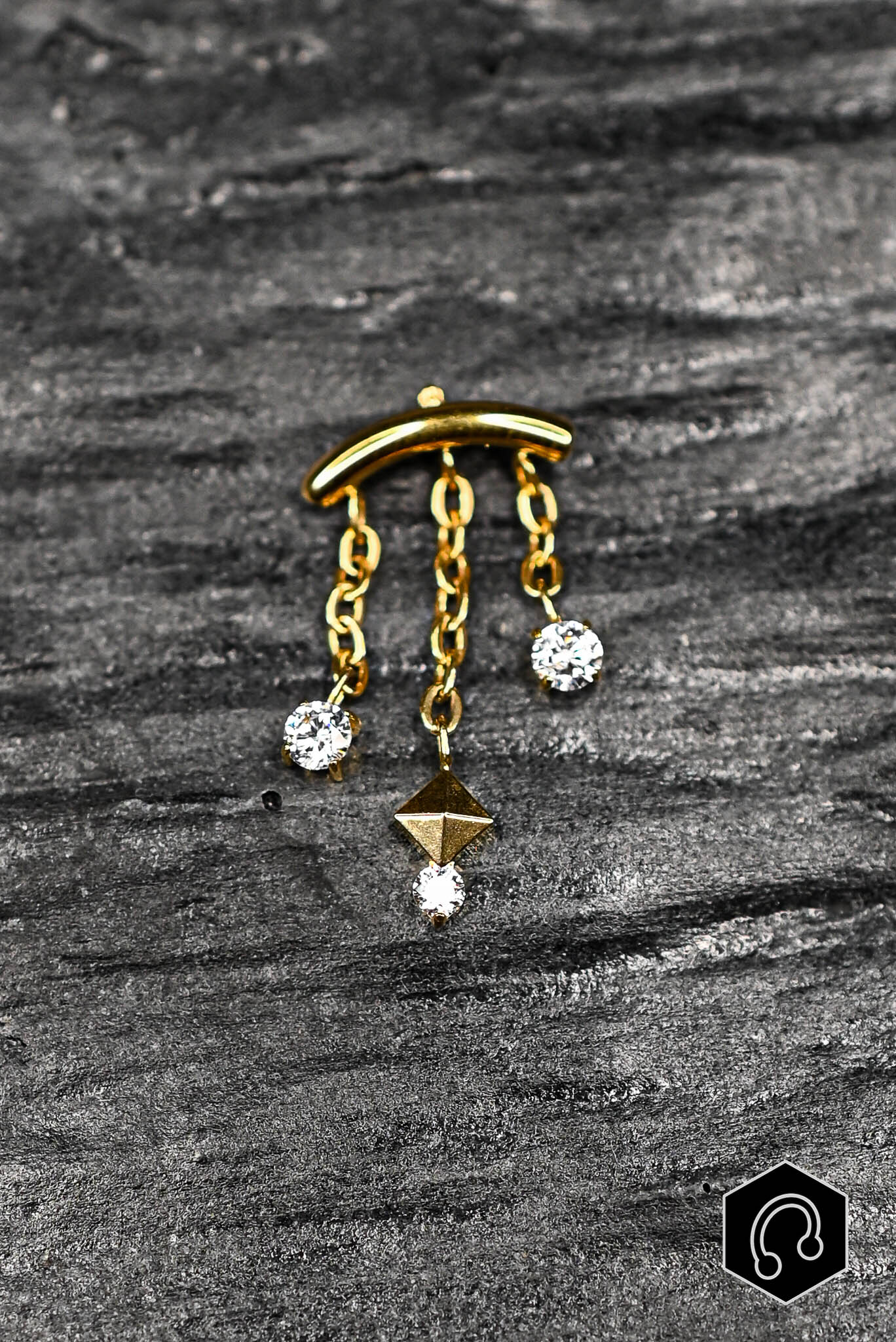 Labret Titane Doré Hidden Dangle