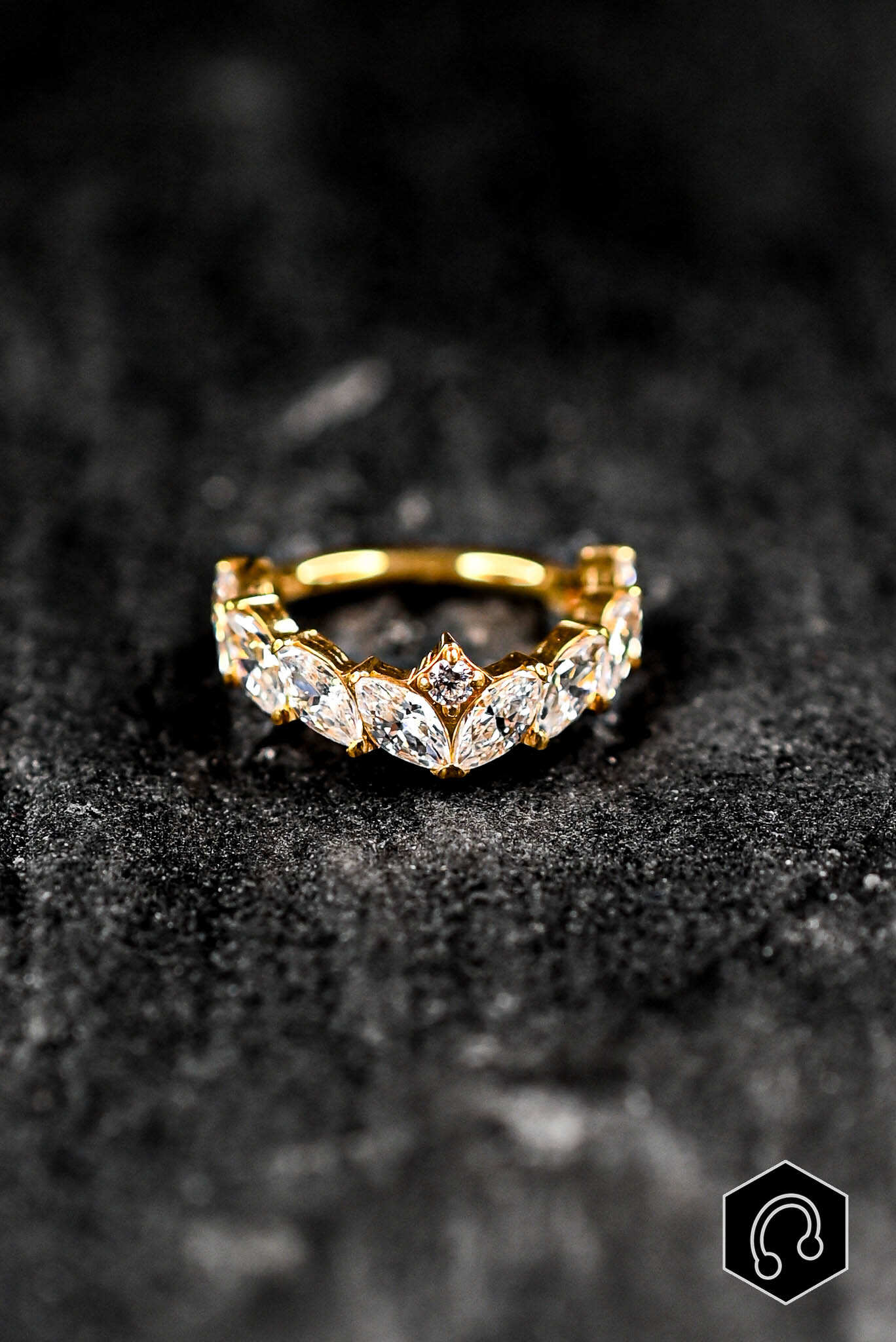 Anneau Clicker Doré Élégance Marquise XS