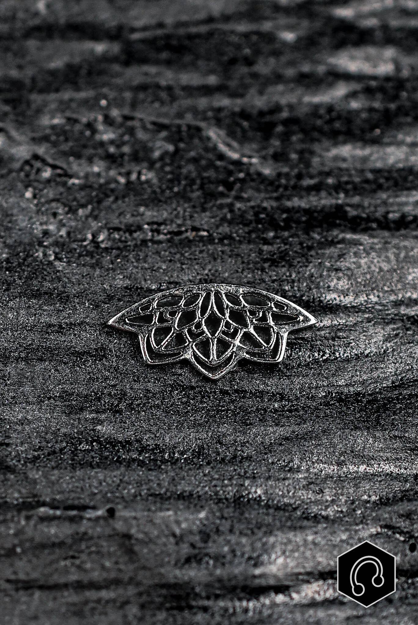 Labret Titane Argenté Dentelle Lotus