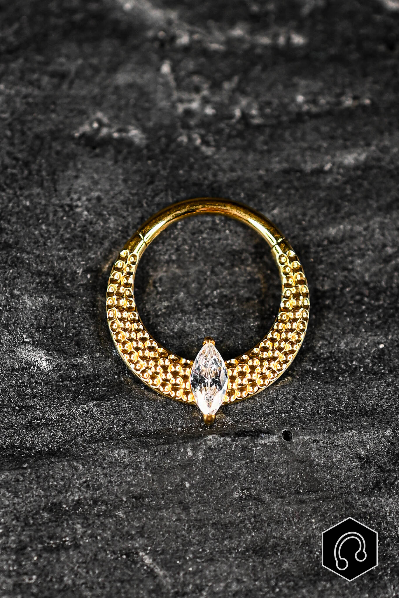 Anneau Clicker Doré Little Empress Strass