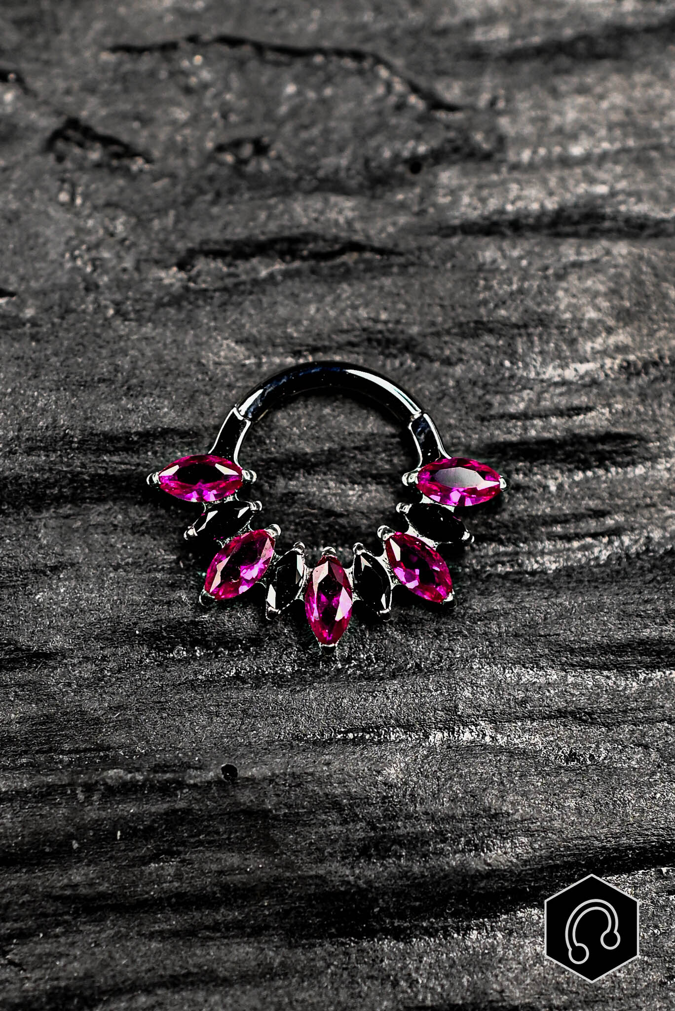 Anneau Clicker Titane Sunlight Fuchsia