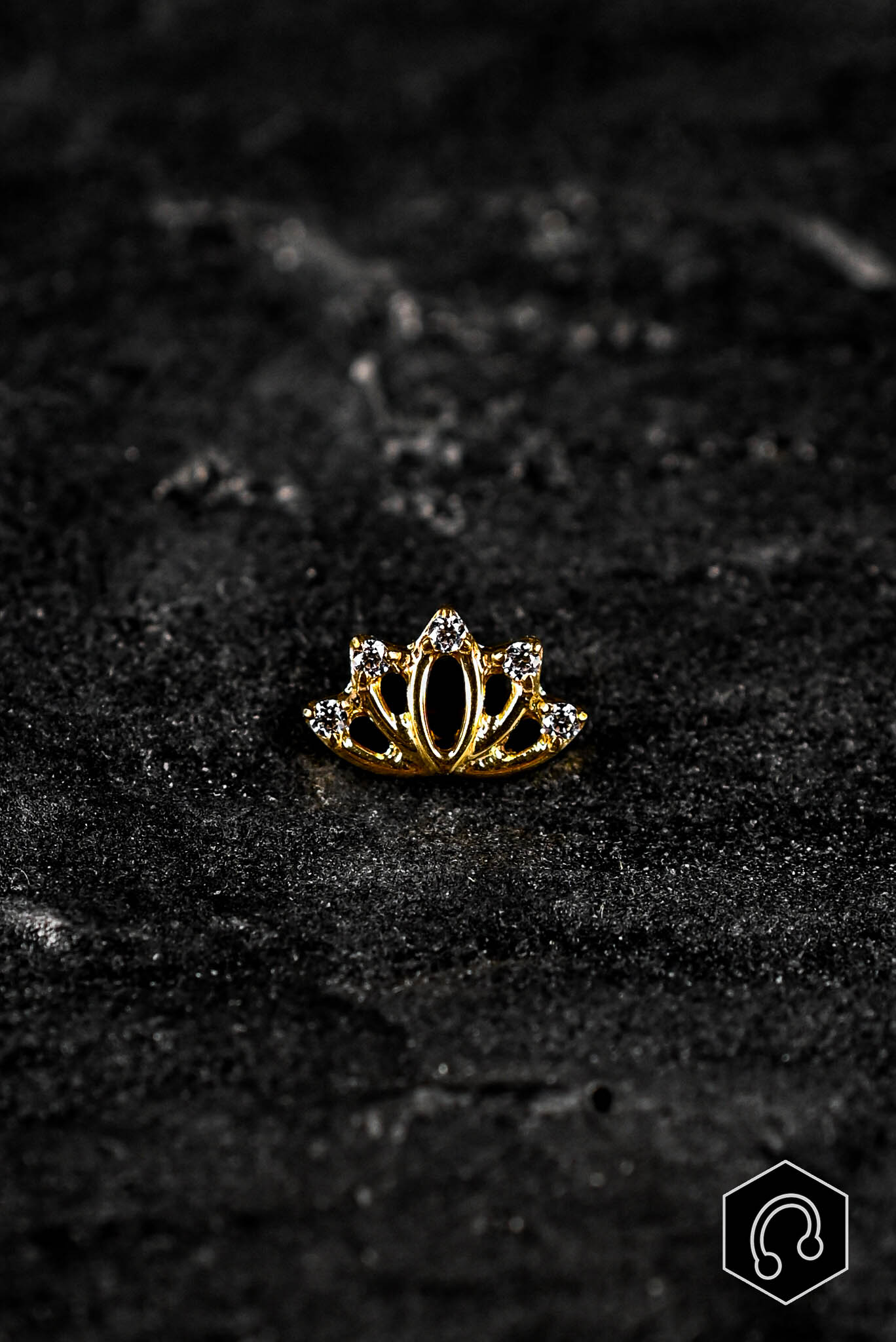 Labret titane doré Baby Lotus