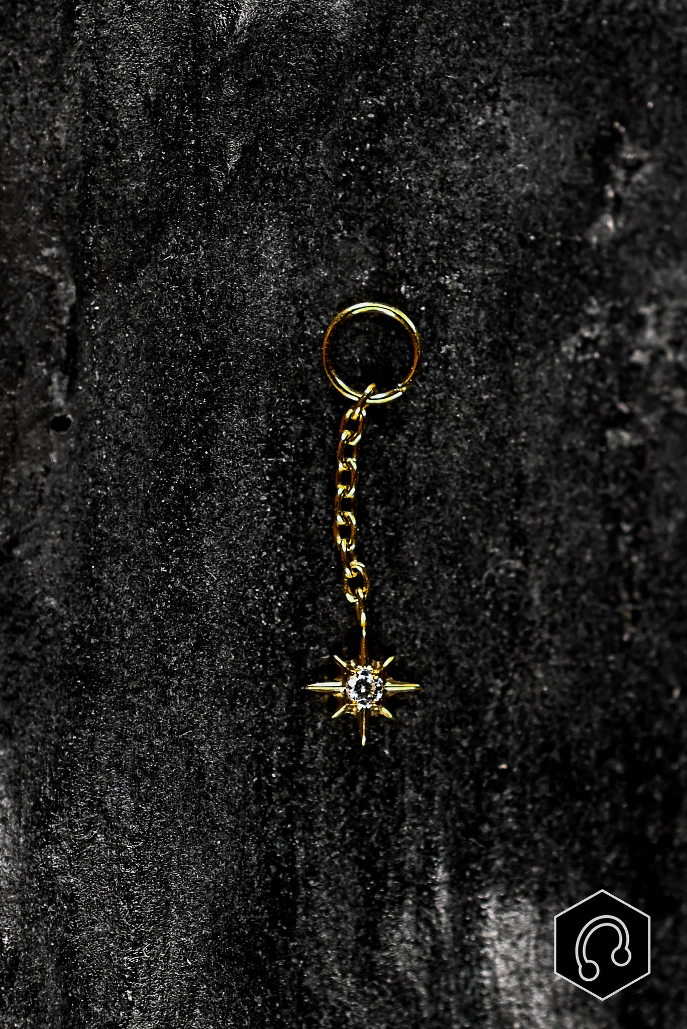 Charm Titane Doré Crystal Star