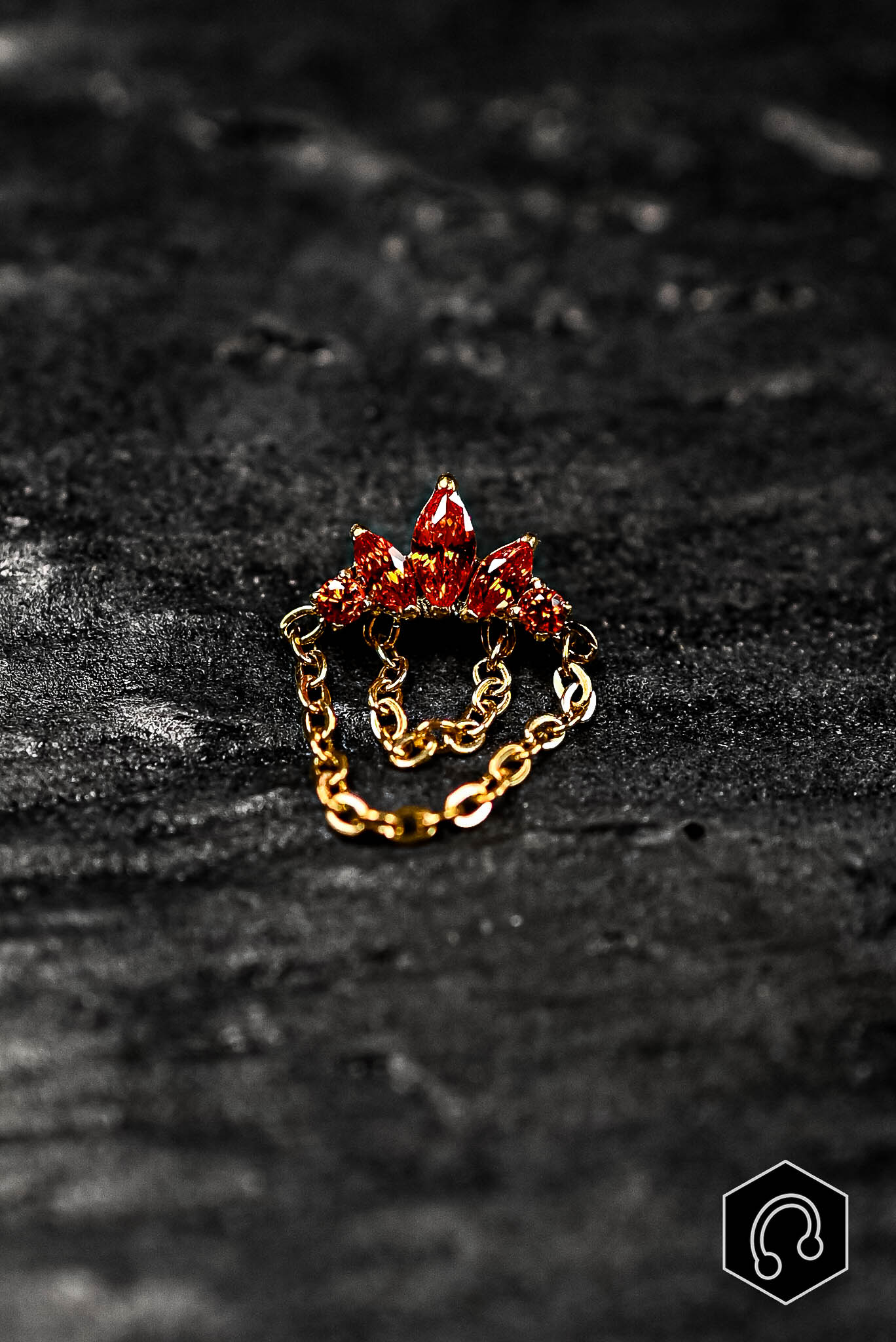 Labret Titane Doré Azalée Orange