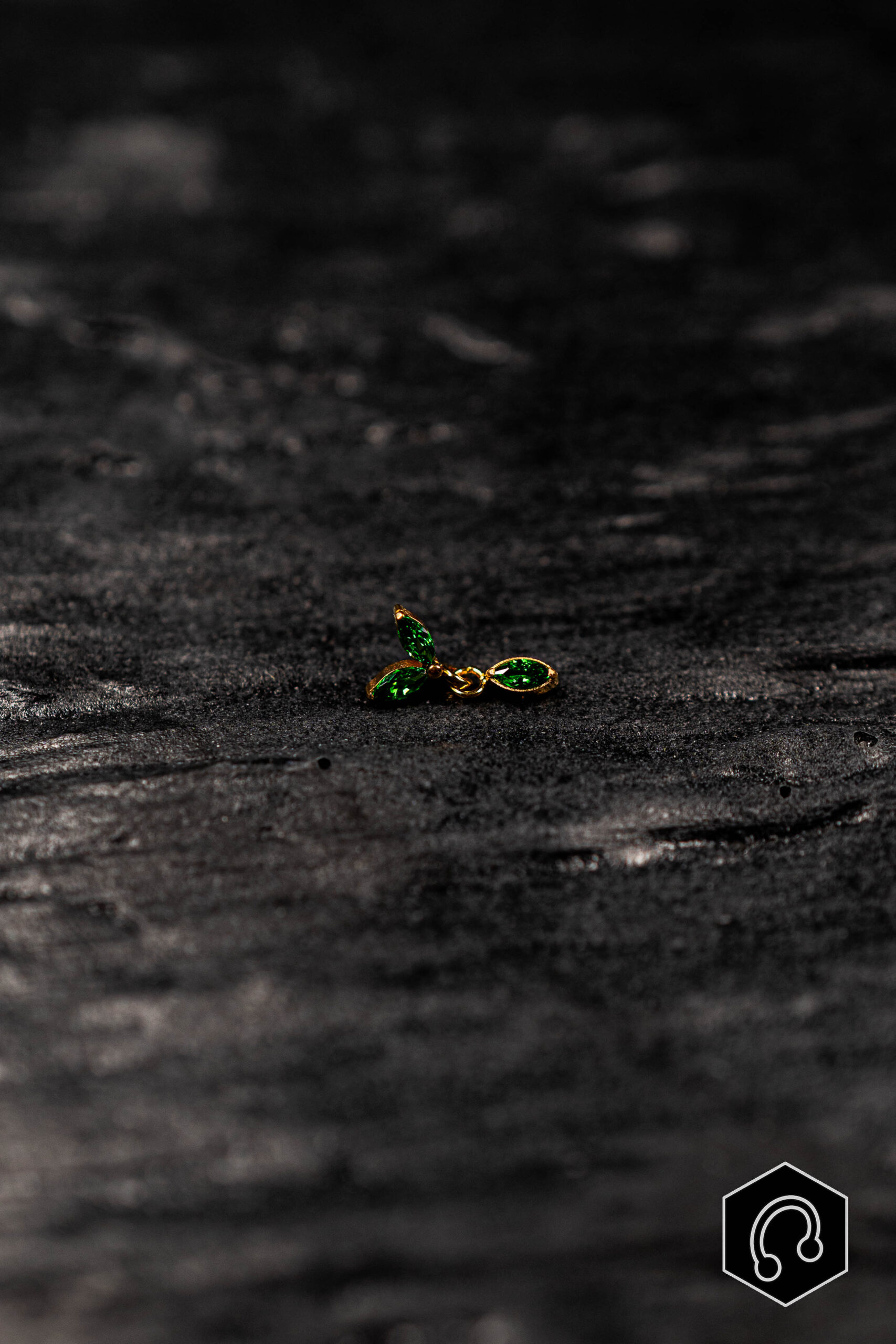 Labret Titane Doré Green Cascadis