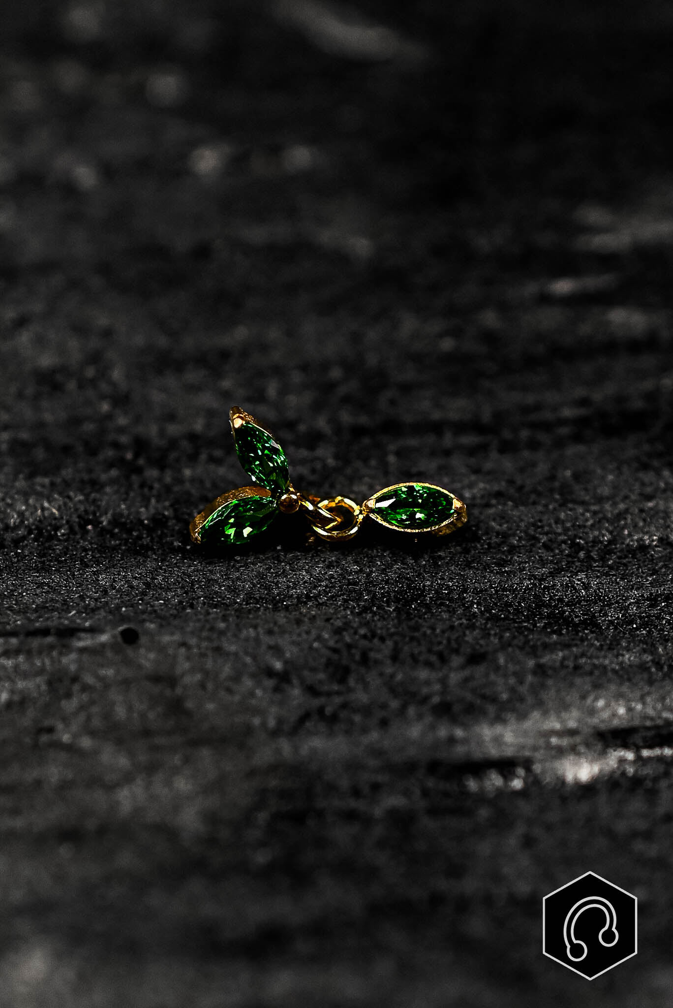 Labret Titane Doré Green Cascadis